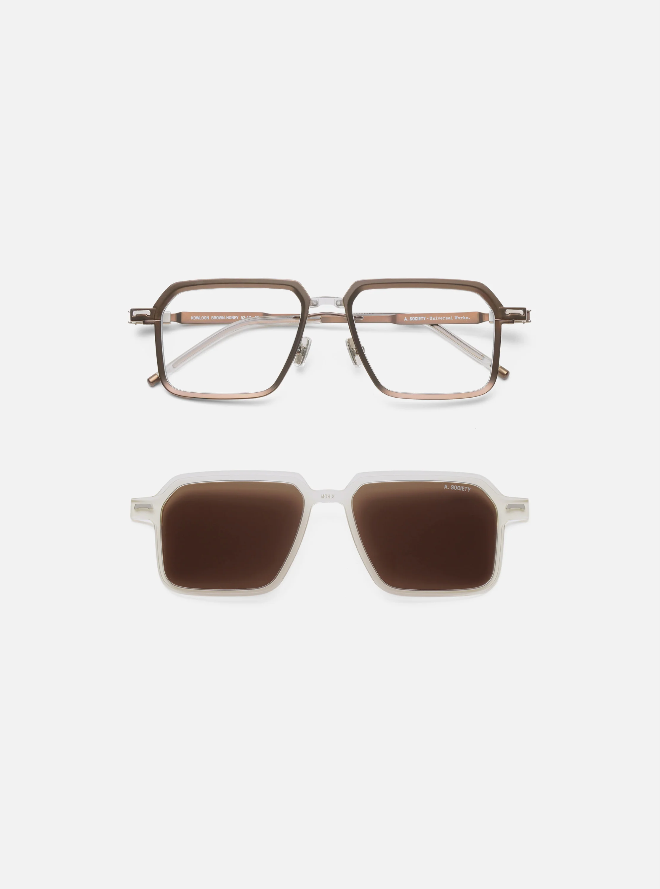 A. SOCIETY x Universal Works Brown/Honey Kowloon Eyewear - Image 3