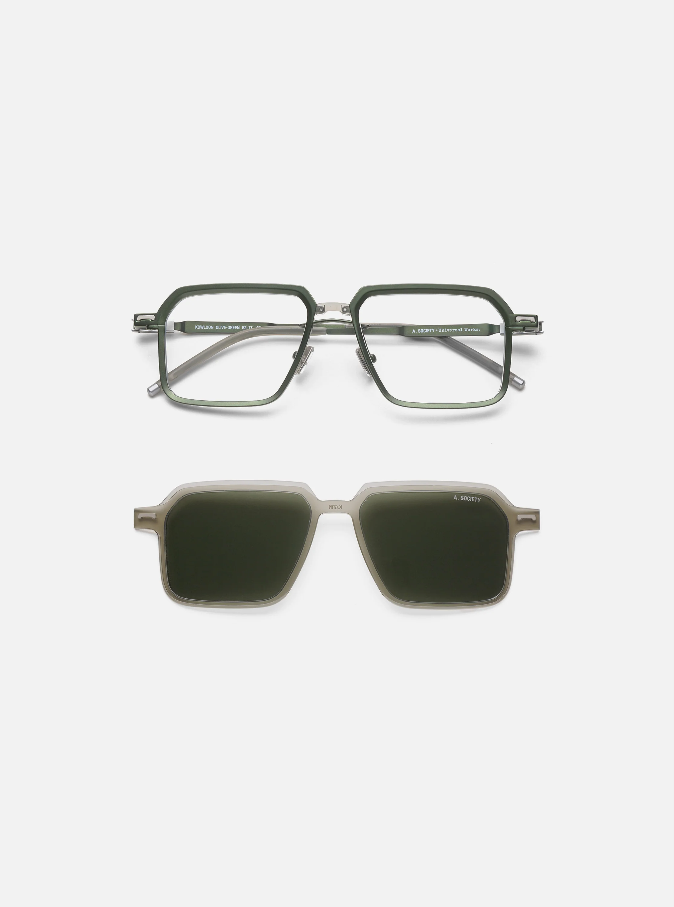 A. SOCIETY x Universal Works Olive/Green Kowloon Eyewear - Image 3
