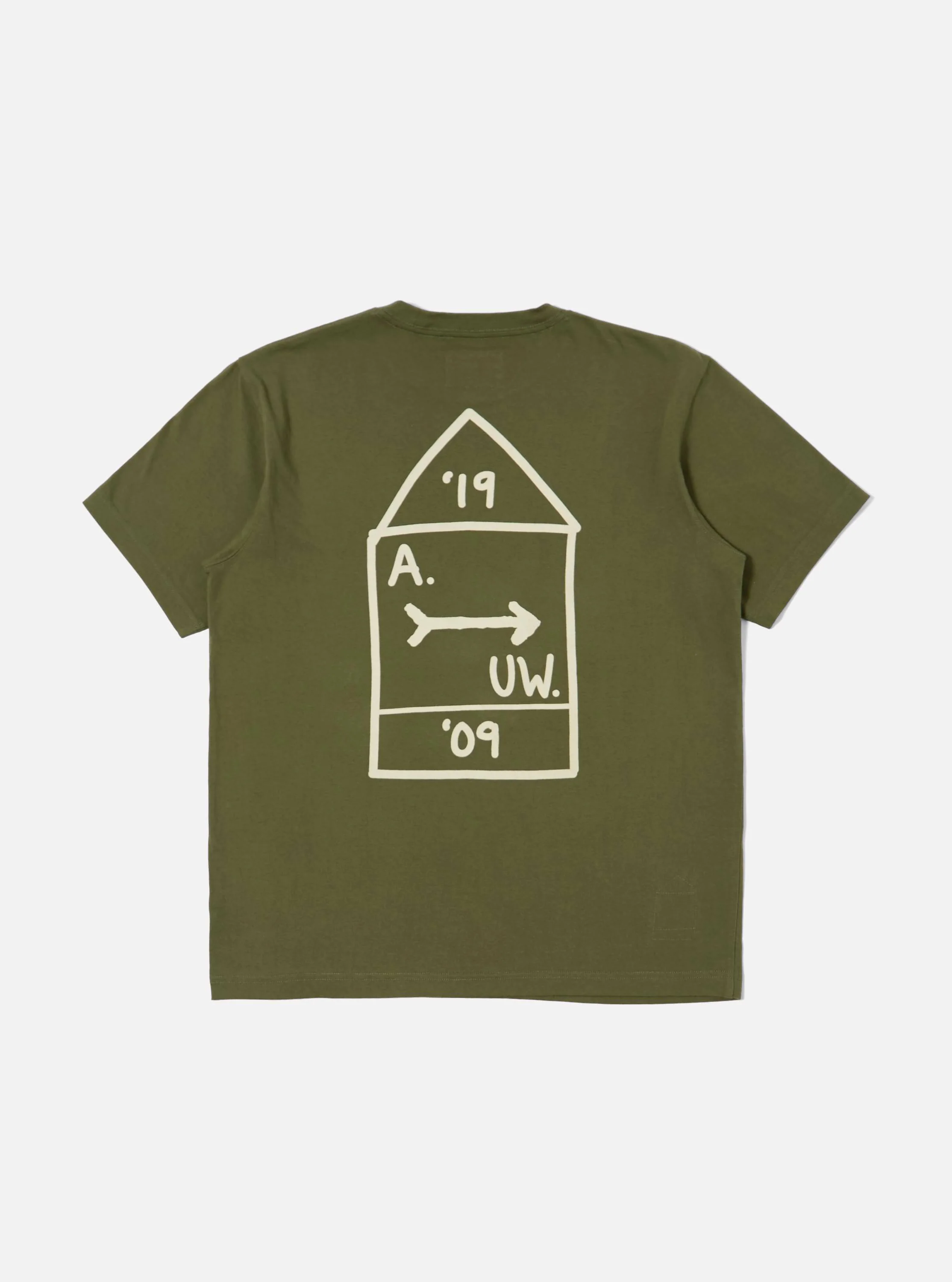 A. SOCIETY x Universal Works Olive Single Jersey Print Tee - Image 4