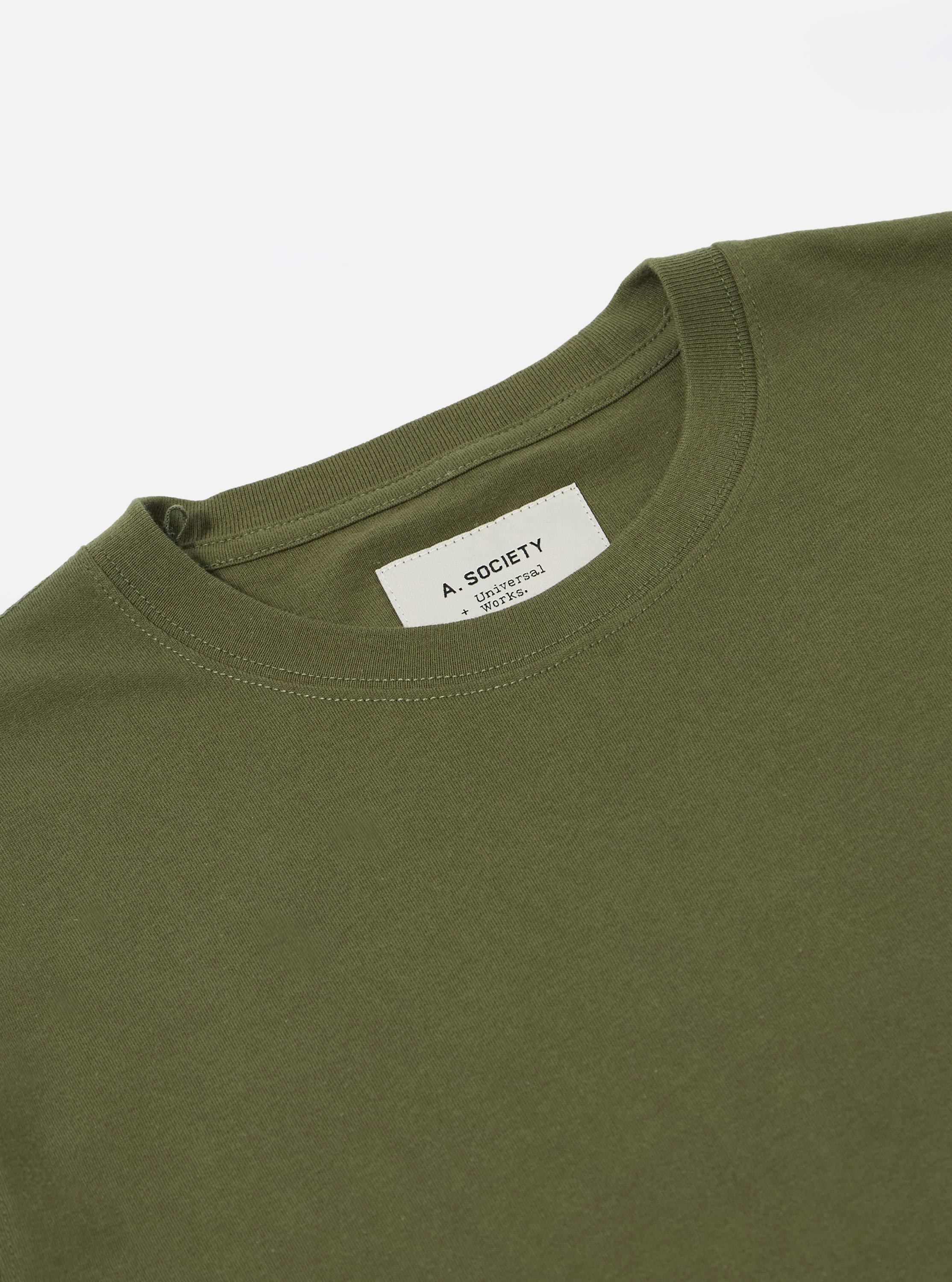 A. SOCIETY x Universal Works Olive Single Jersey Print Tee - Image 5