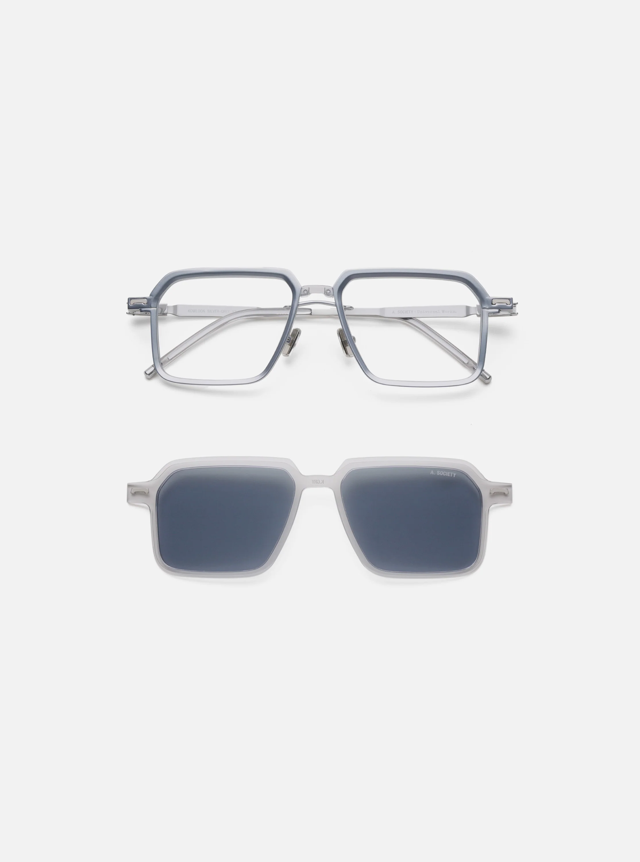 A. SOCIETY x Universal Works Silver/Grey Kowloon Eyewear - Image 3
