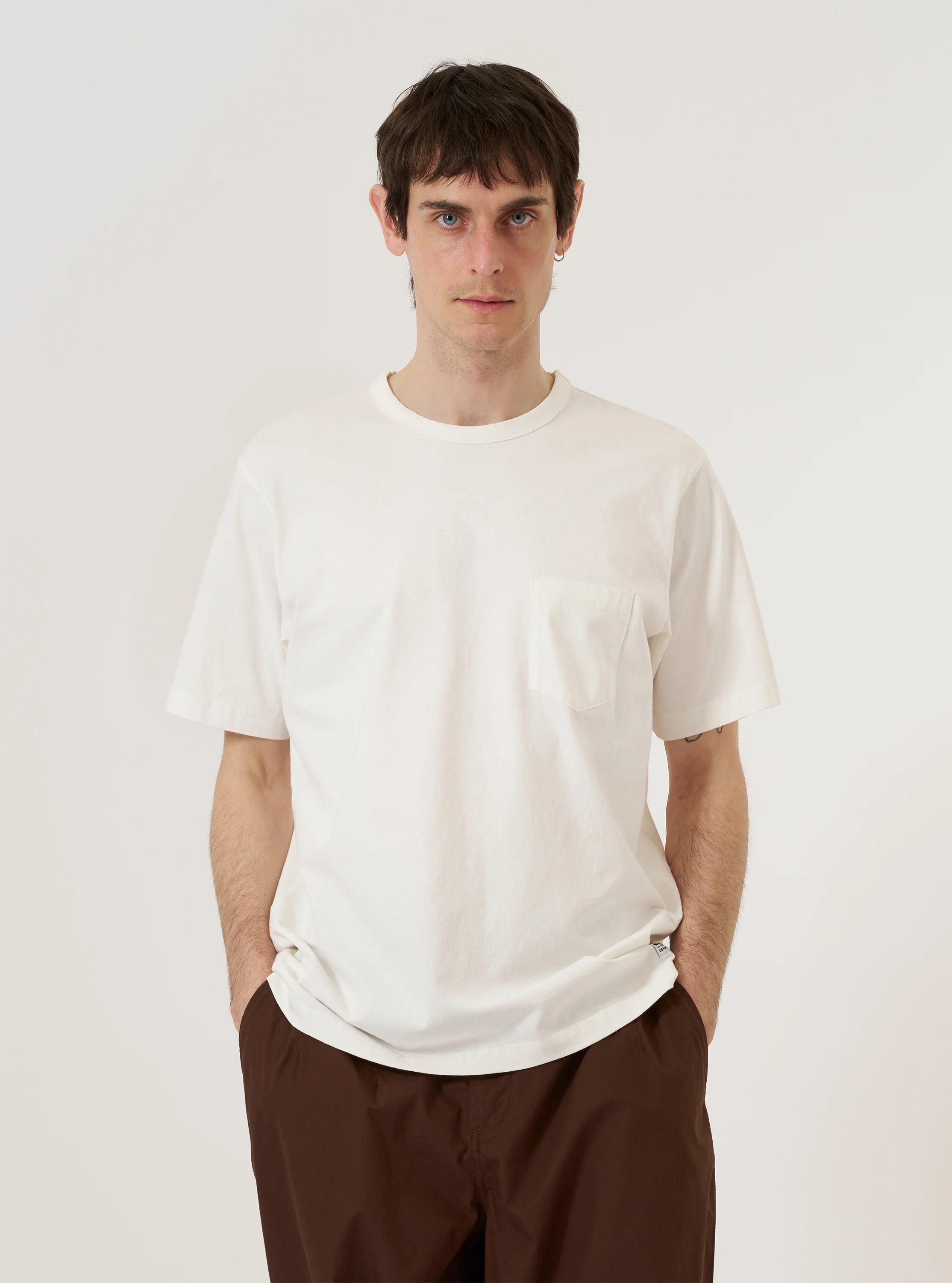 Antique White Recycled/Bio Jersey Core Pocket Tee - Image 2