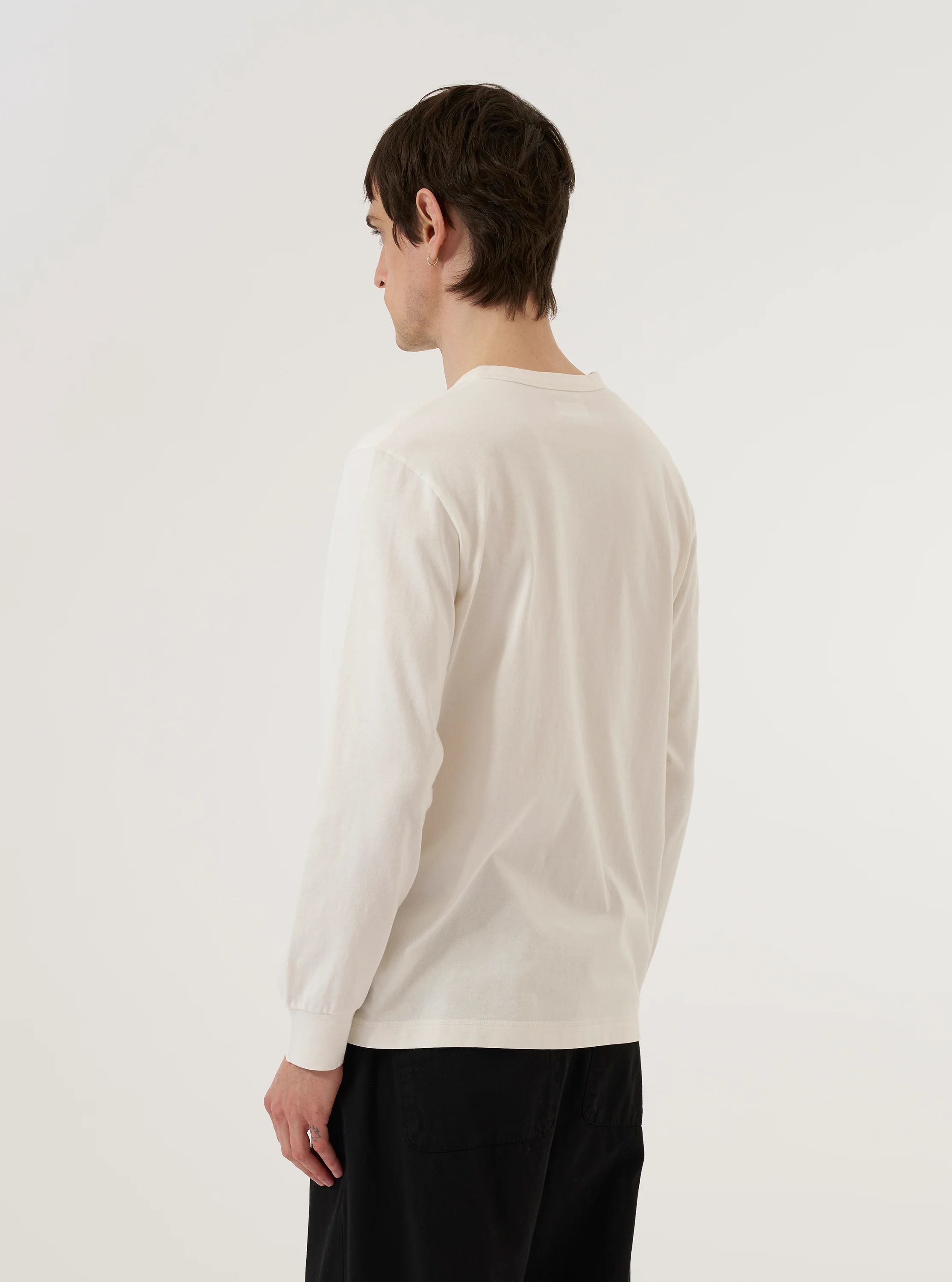 Antique White Recycled/Bio Jersey Henry L/S Tee - Image 3