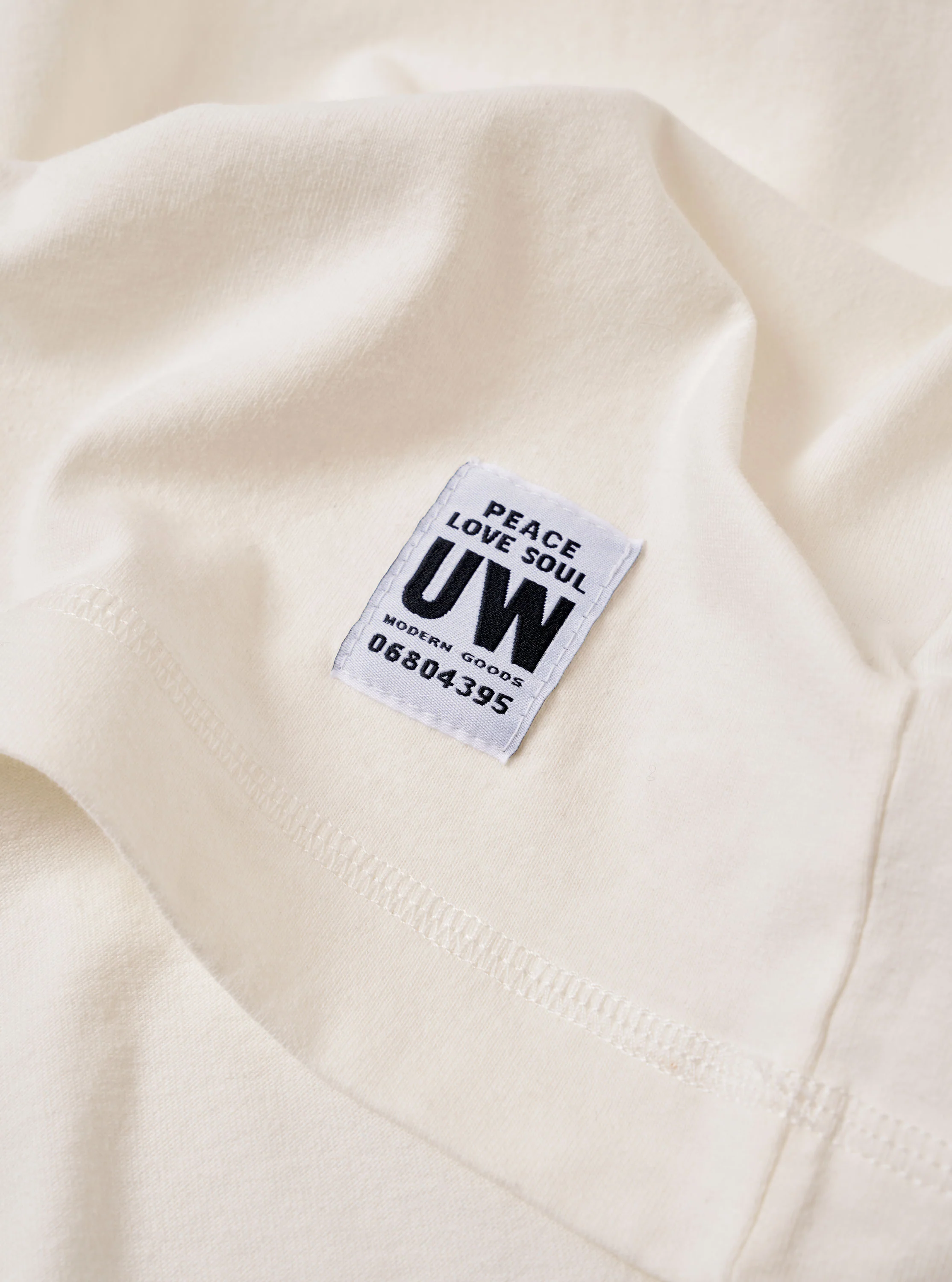 Antique White Recycled/Bio Jersey Henry L/S Tee - Image 7
