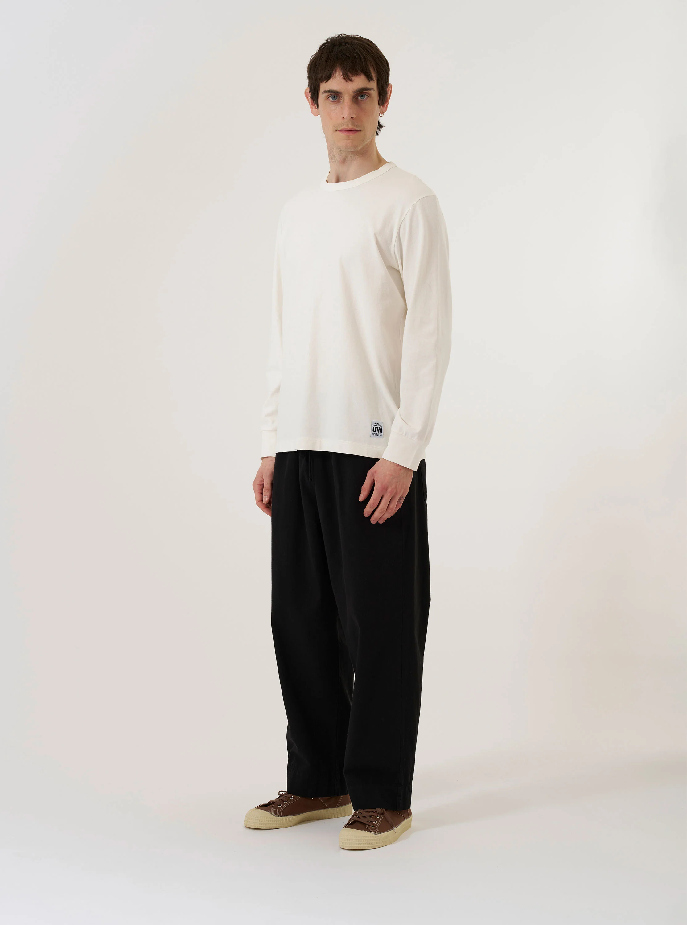 Antique White Recycled/Bio Jersey Henry L/S Tee - Image 8