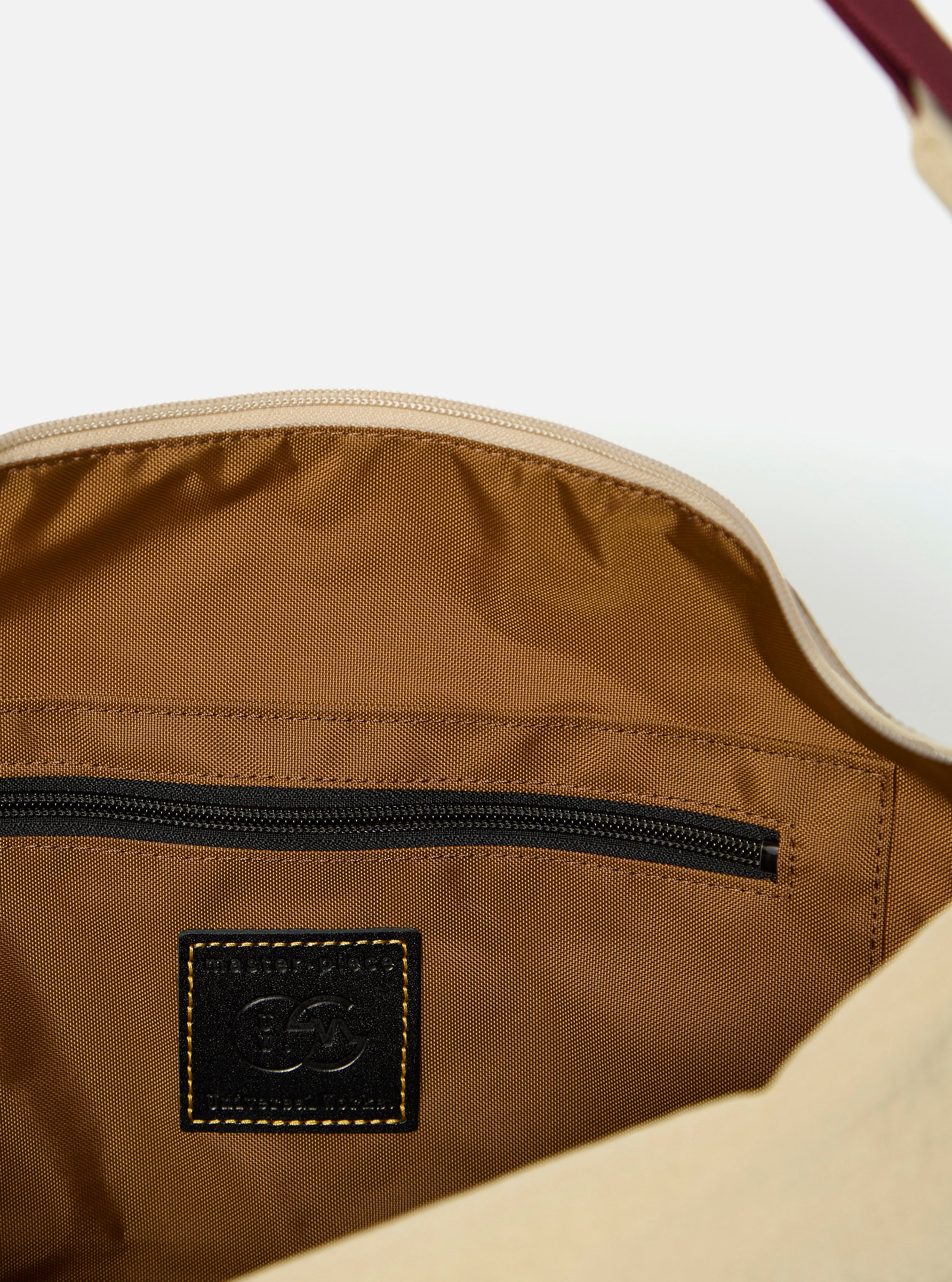 master-piece x Universal Works Beige Medium Canvas Shoulder Bag - Image 7