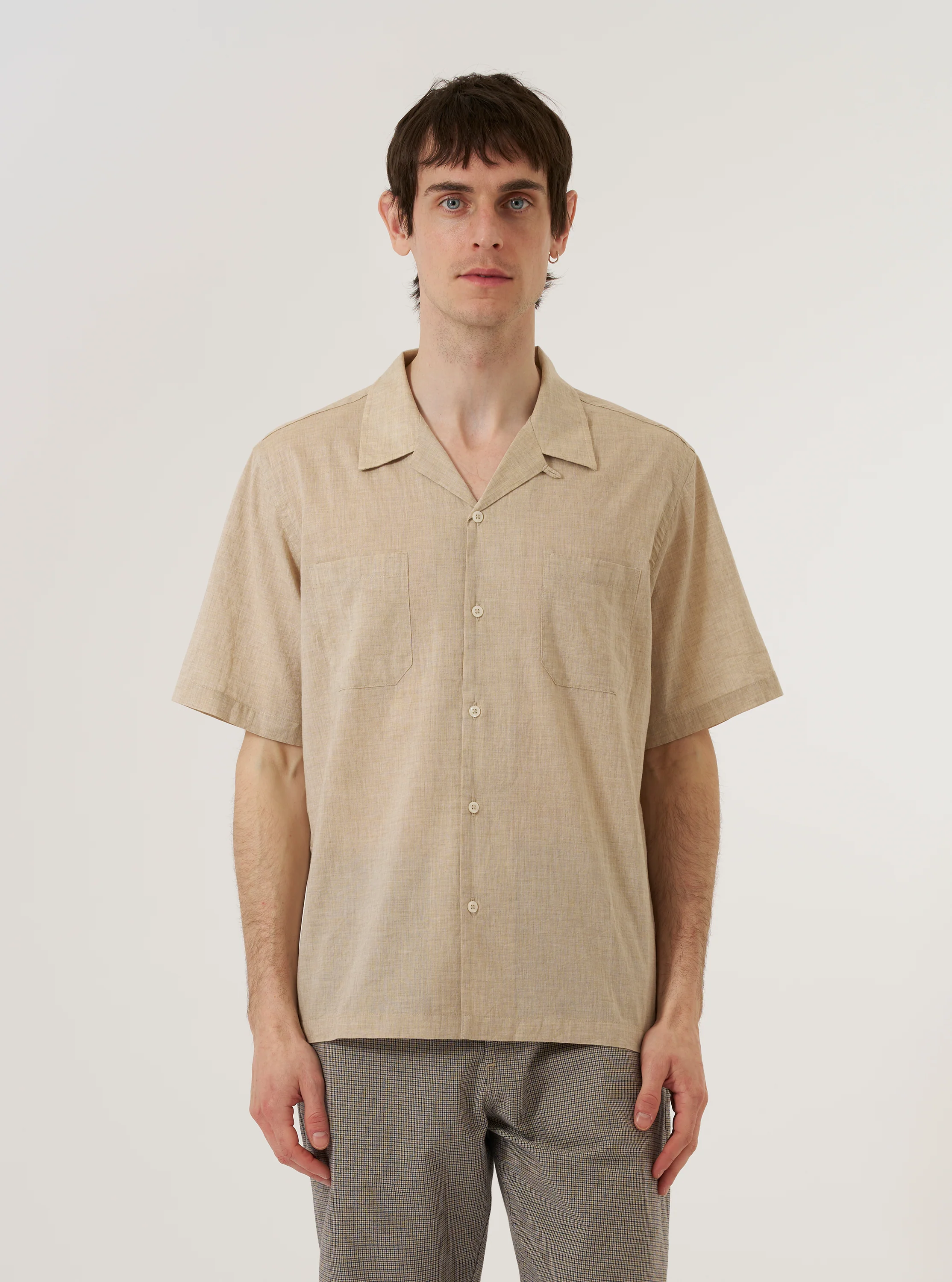 Beige Fine Organic Cotton Sal Road Shirt - Image 2