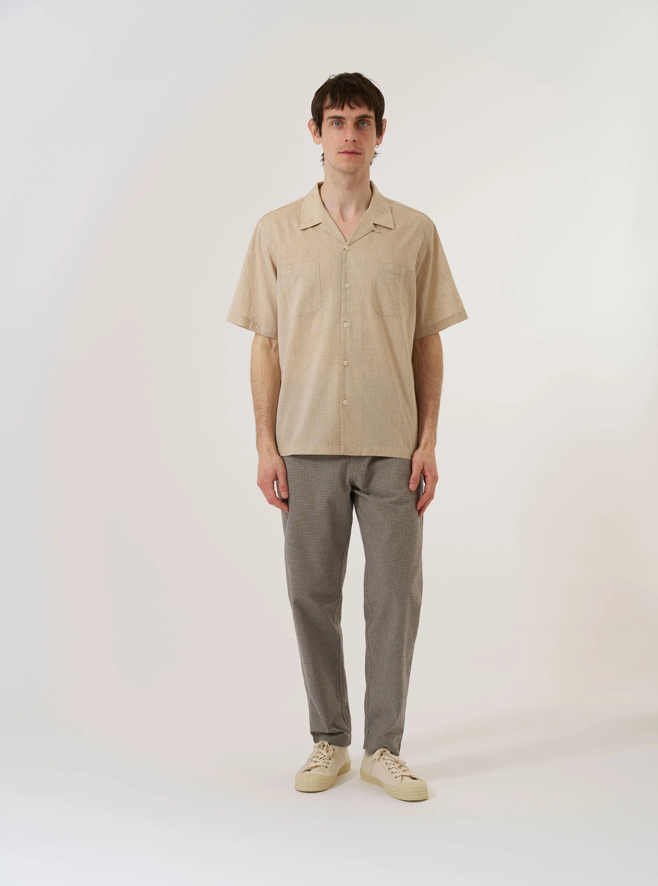 Beige Fine Organic Cotton Sal Road Shirt - Image 7
