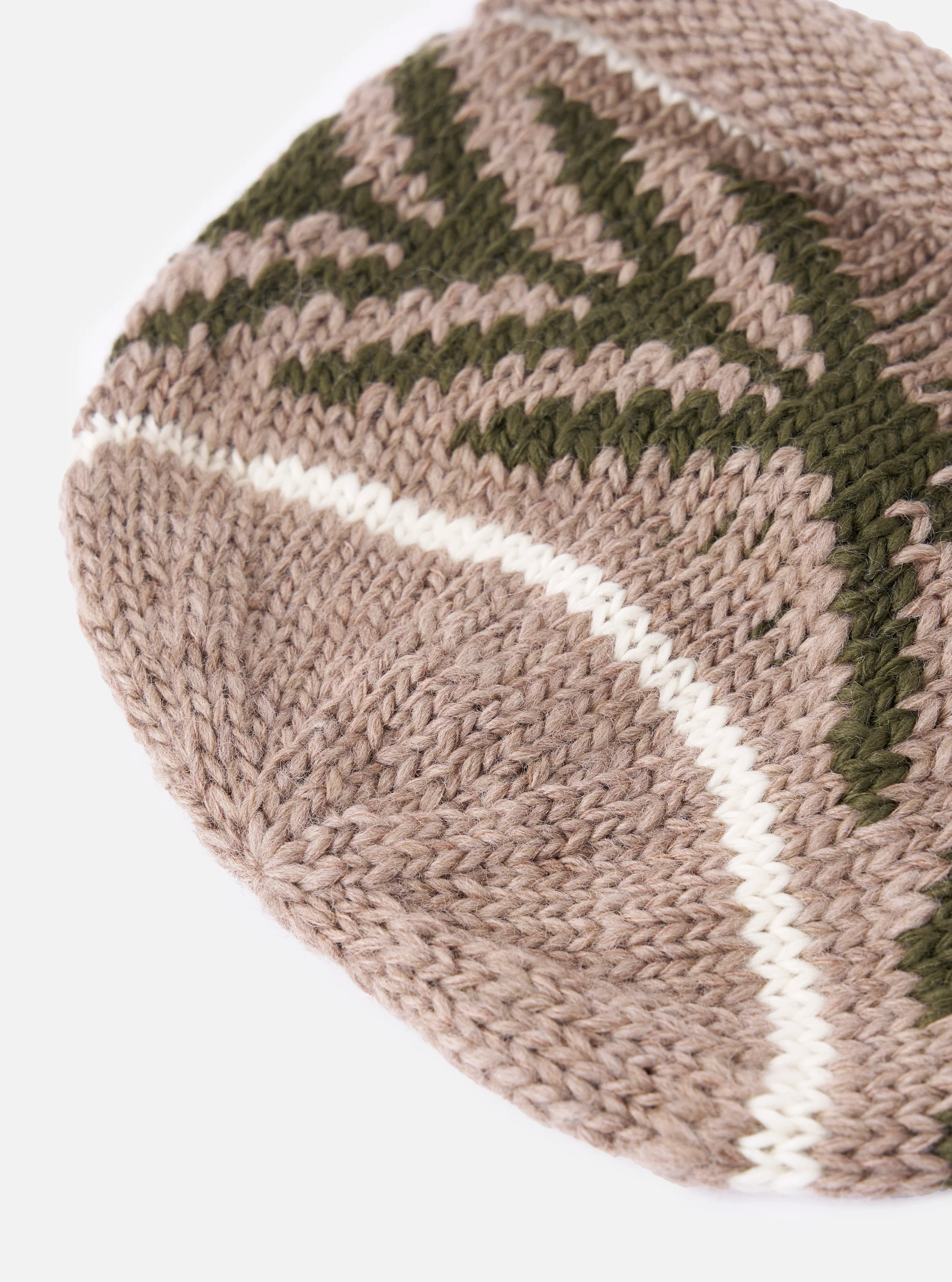 cableami® Beige Wool Jacquard Watch Cap - Image 3