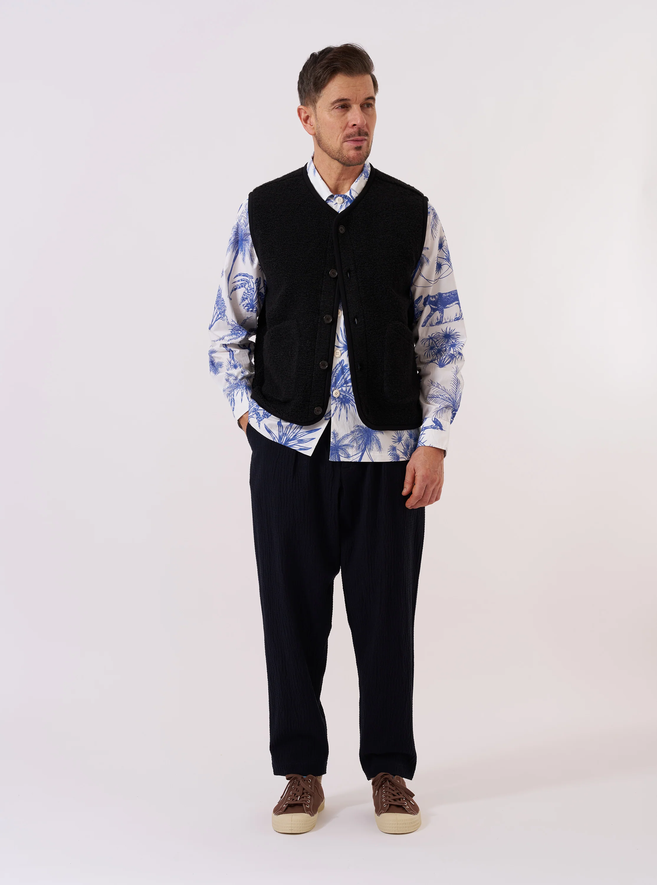 Black Alvar Fleece Lancaster Gilet - Image 7