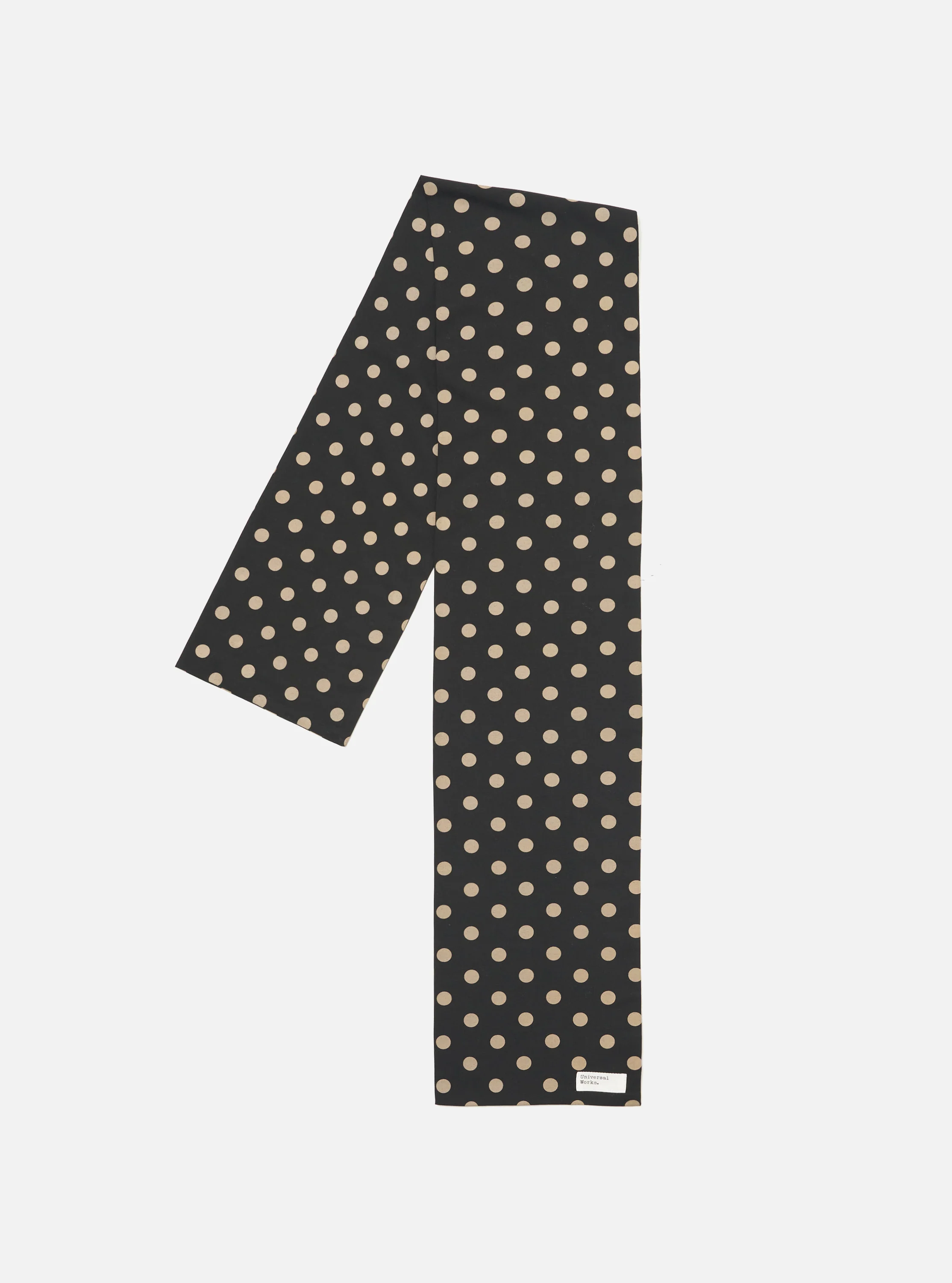 Black Bold Dot Print Rayon Evening Scarf