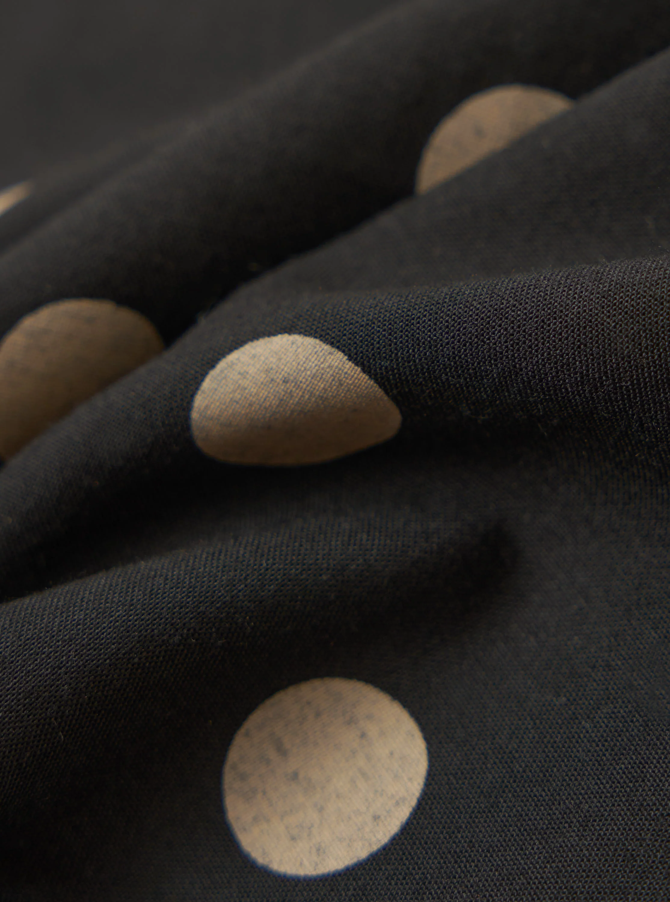 Black Bold Dot Print Rayon Scout Scarf - Image 3