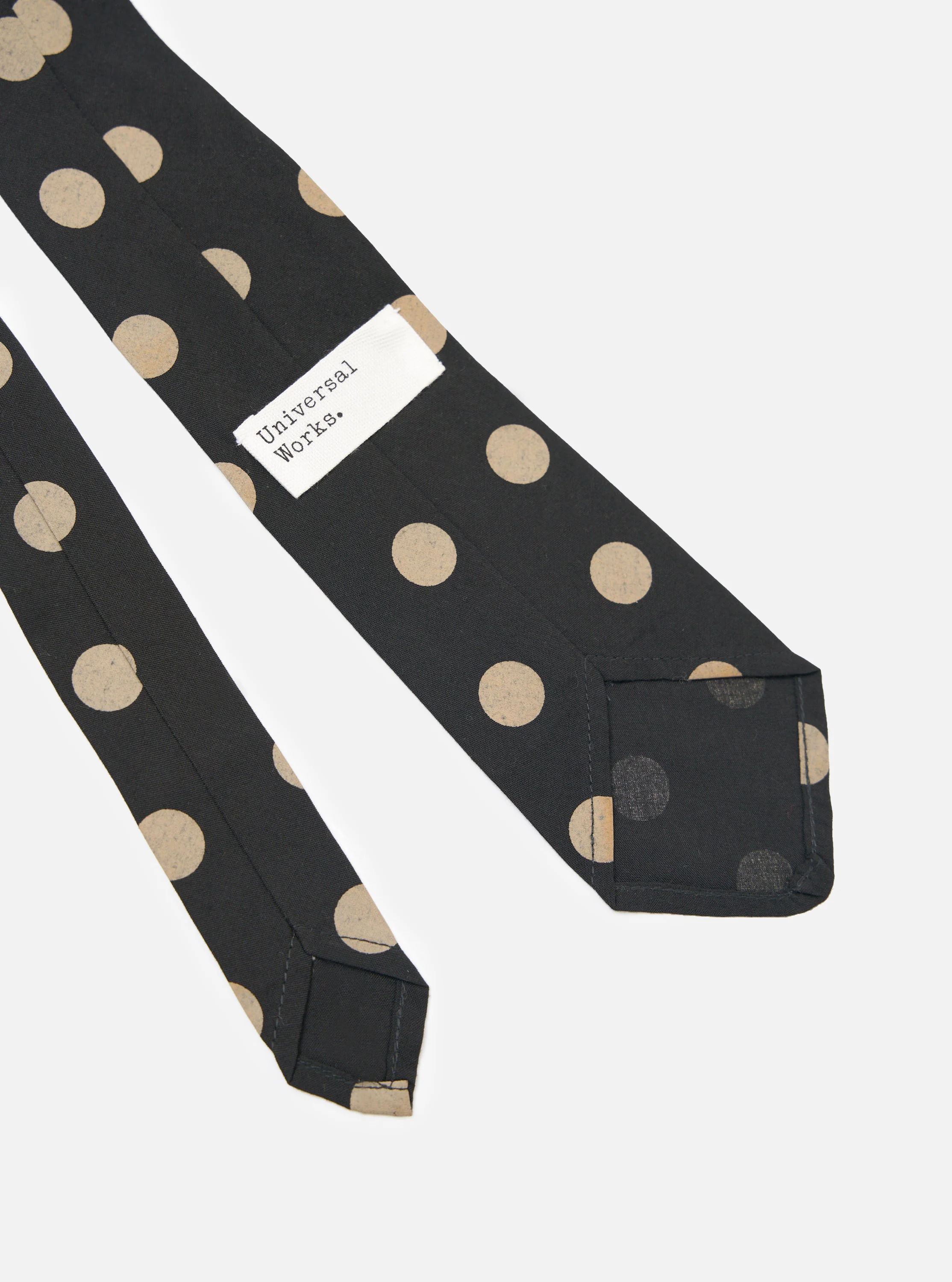 Black Bold Dot Print Rayon Tie - Image 4