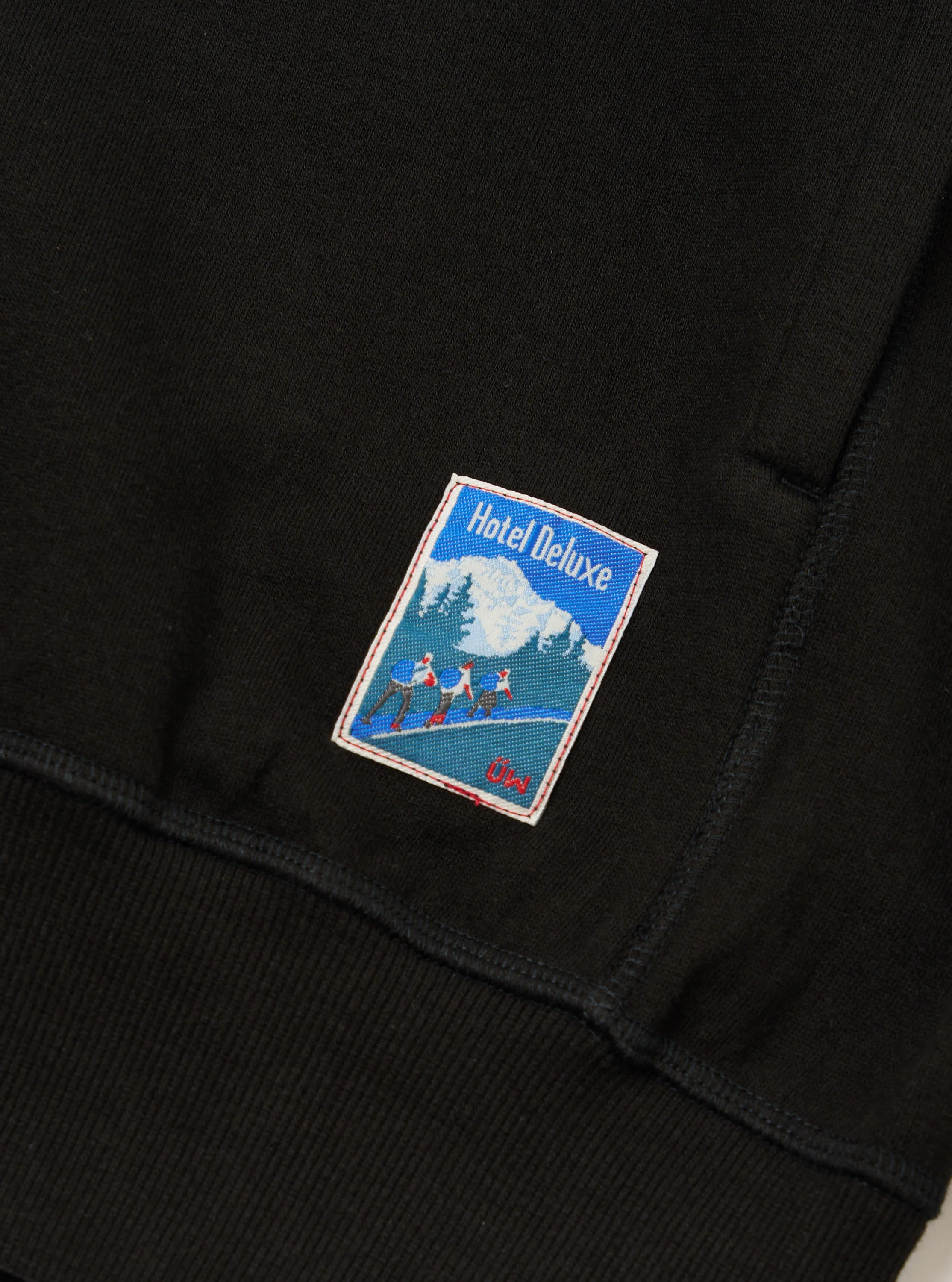 Black Brush Back Sweat New York Hoody - Image 8