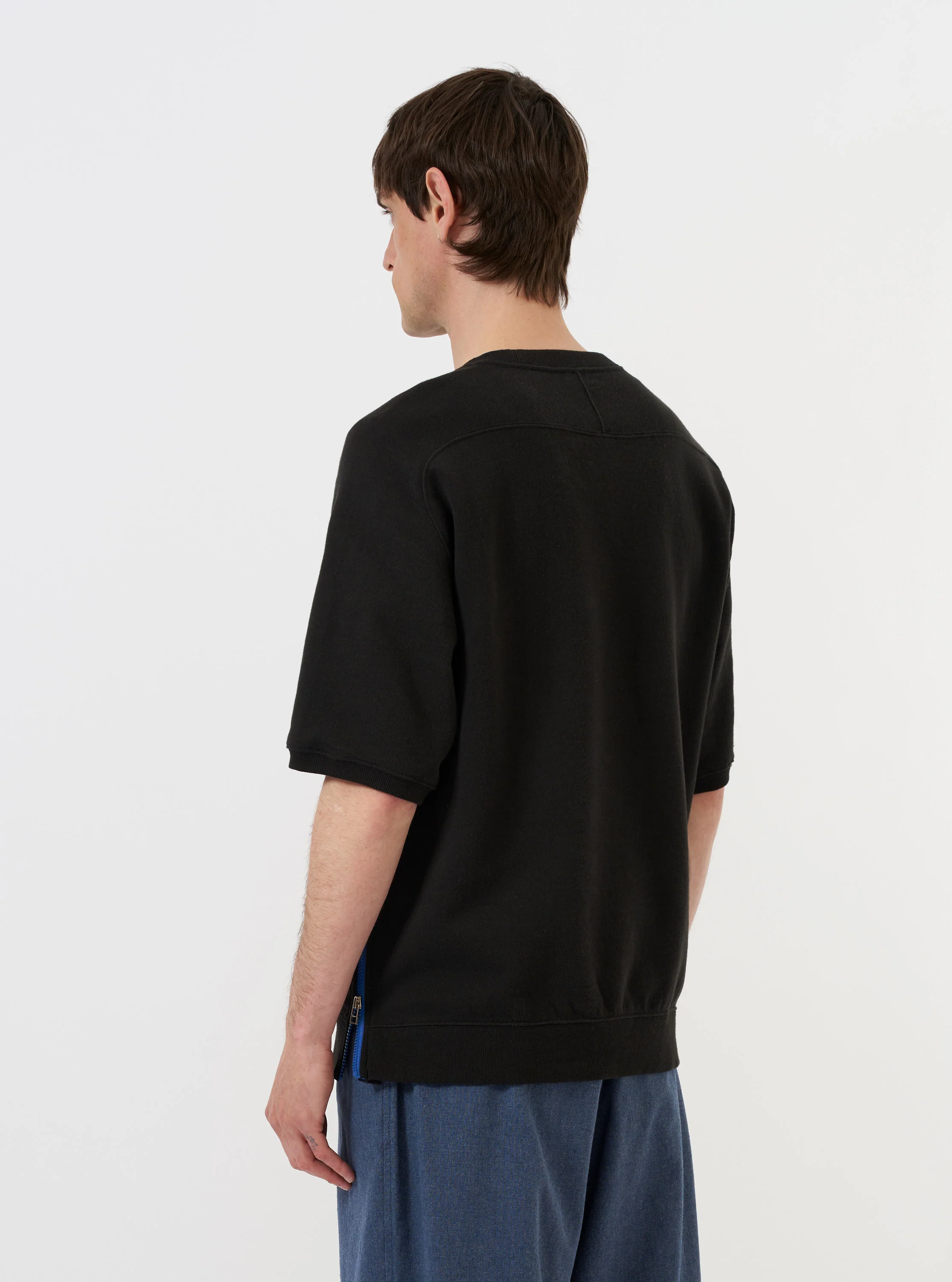 master-piece x Universal Works Black Brush Back Sweat S/S Billy Sweat - Image 3