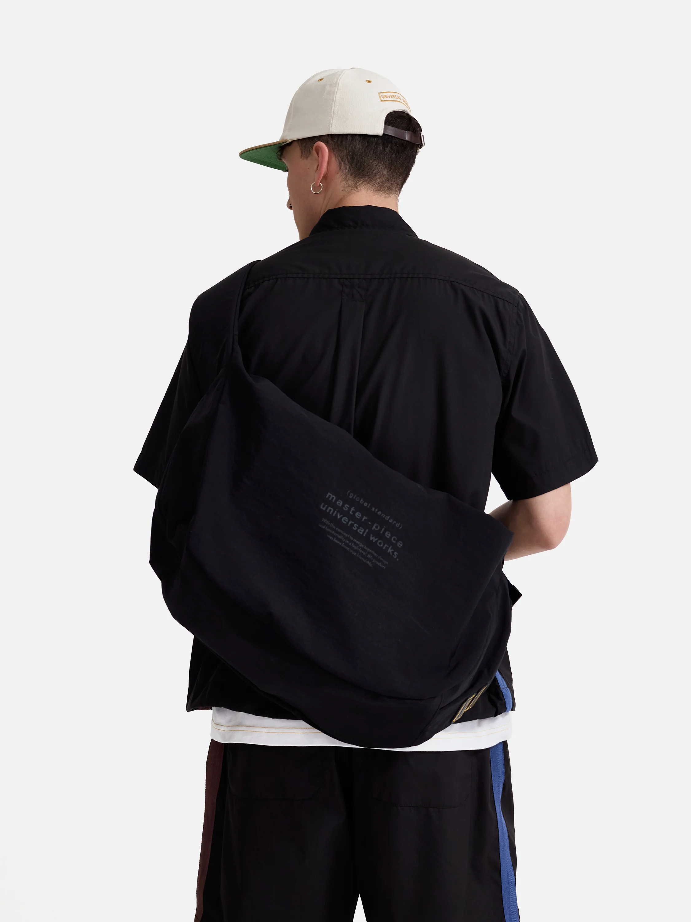 master-piece x Universal Works Black Large Canvas Shoulder Bag - Image 2
