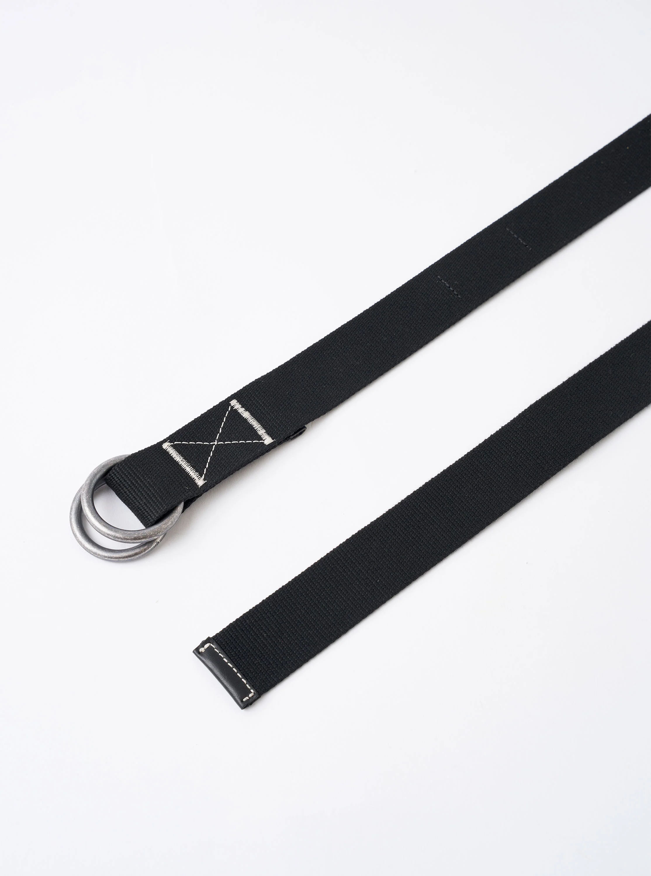 Black Canvas Webbing O Ring Belt - Image 2