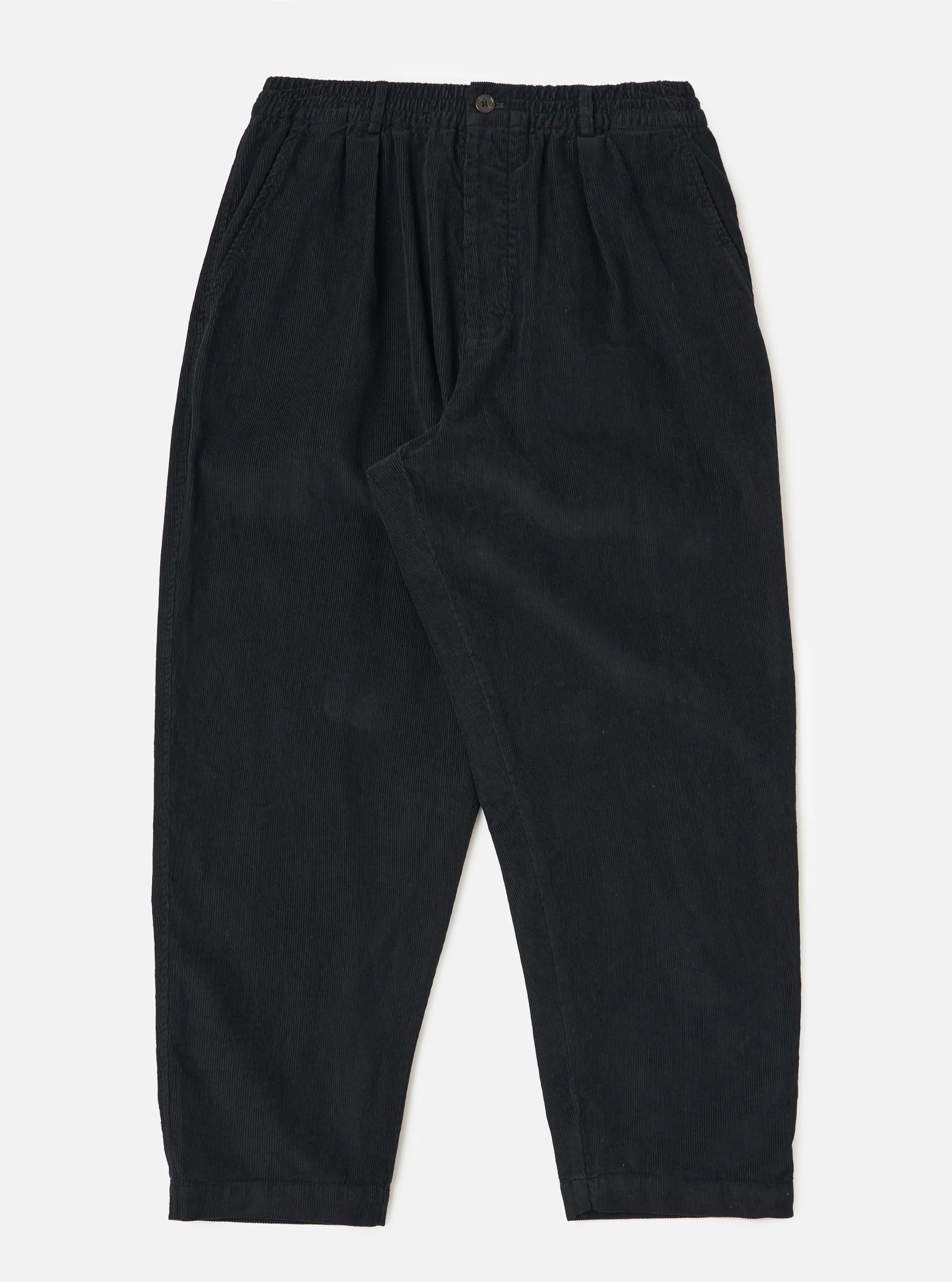 Black Cat Cord Pleated Track Pant
