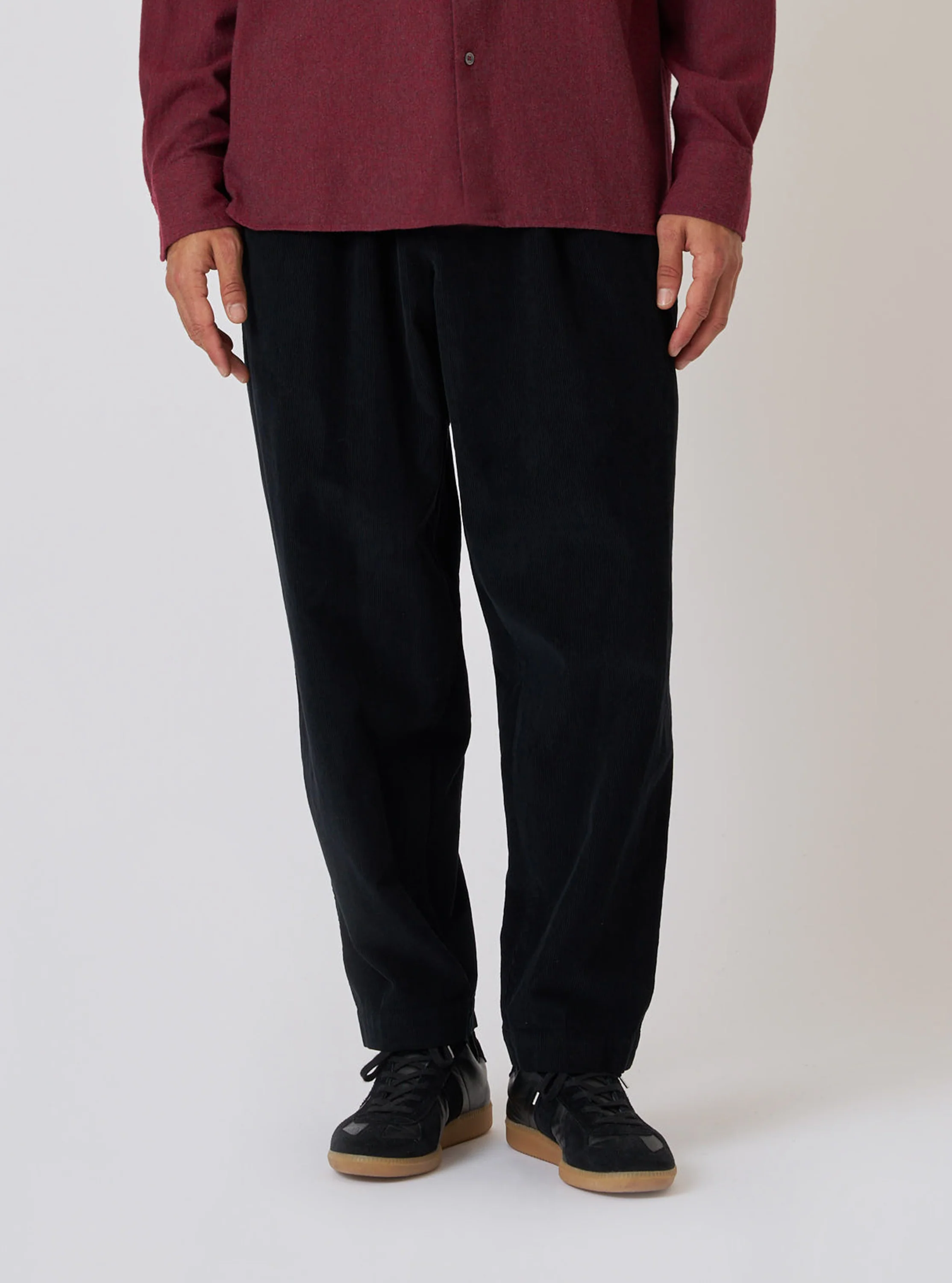 Black Cat Cord Pleated Track Pant - Image 2