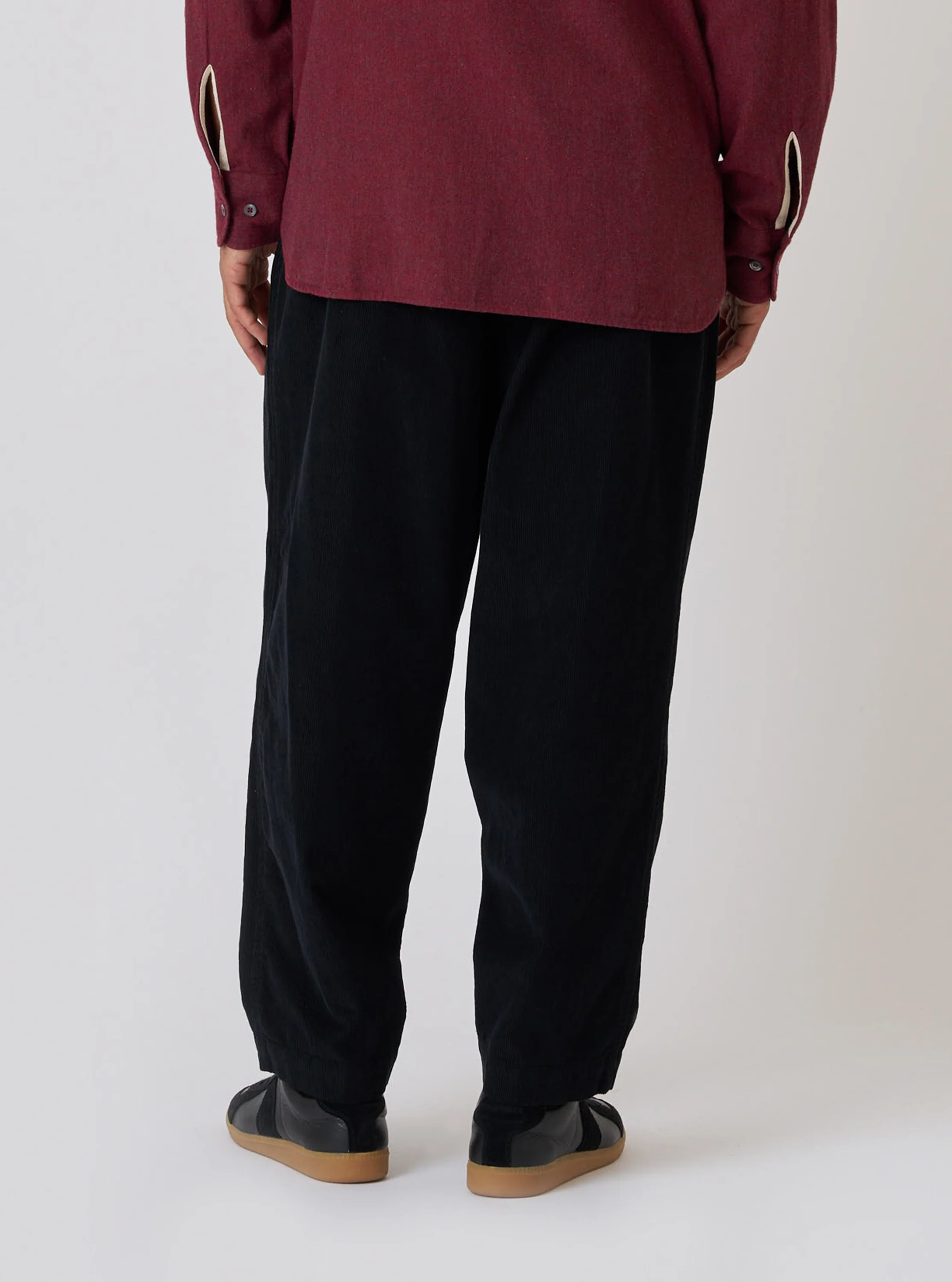 Black Cat Cord Pleated Track Pant - Image 3