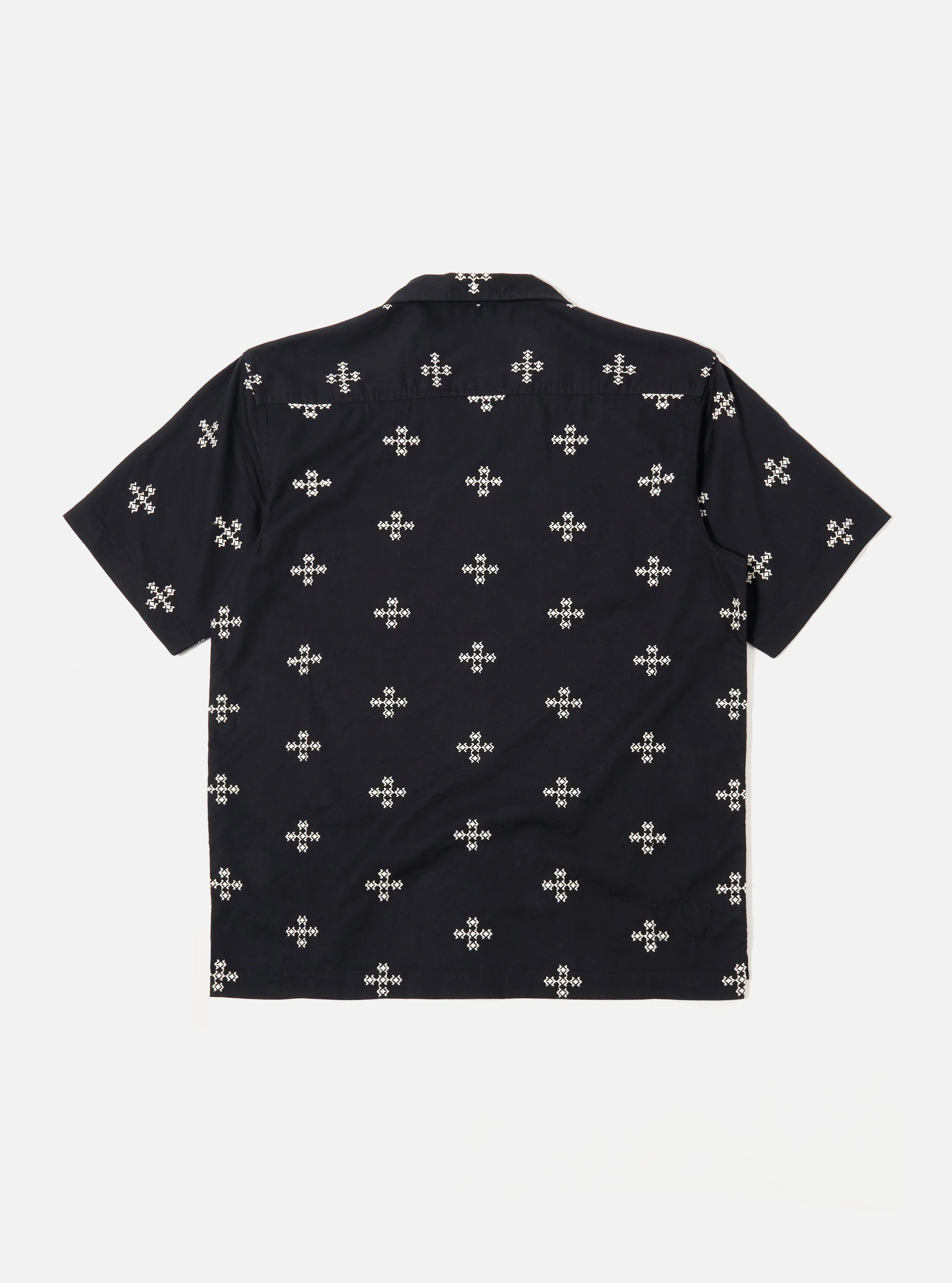 Black Embroidered Diamond Camp Shirt - Image 5