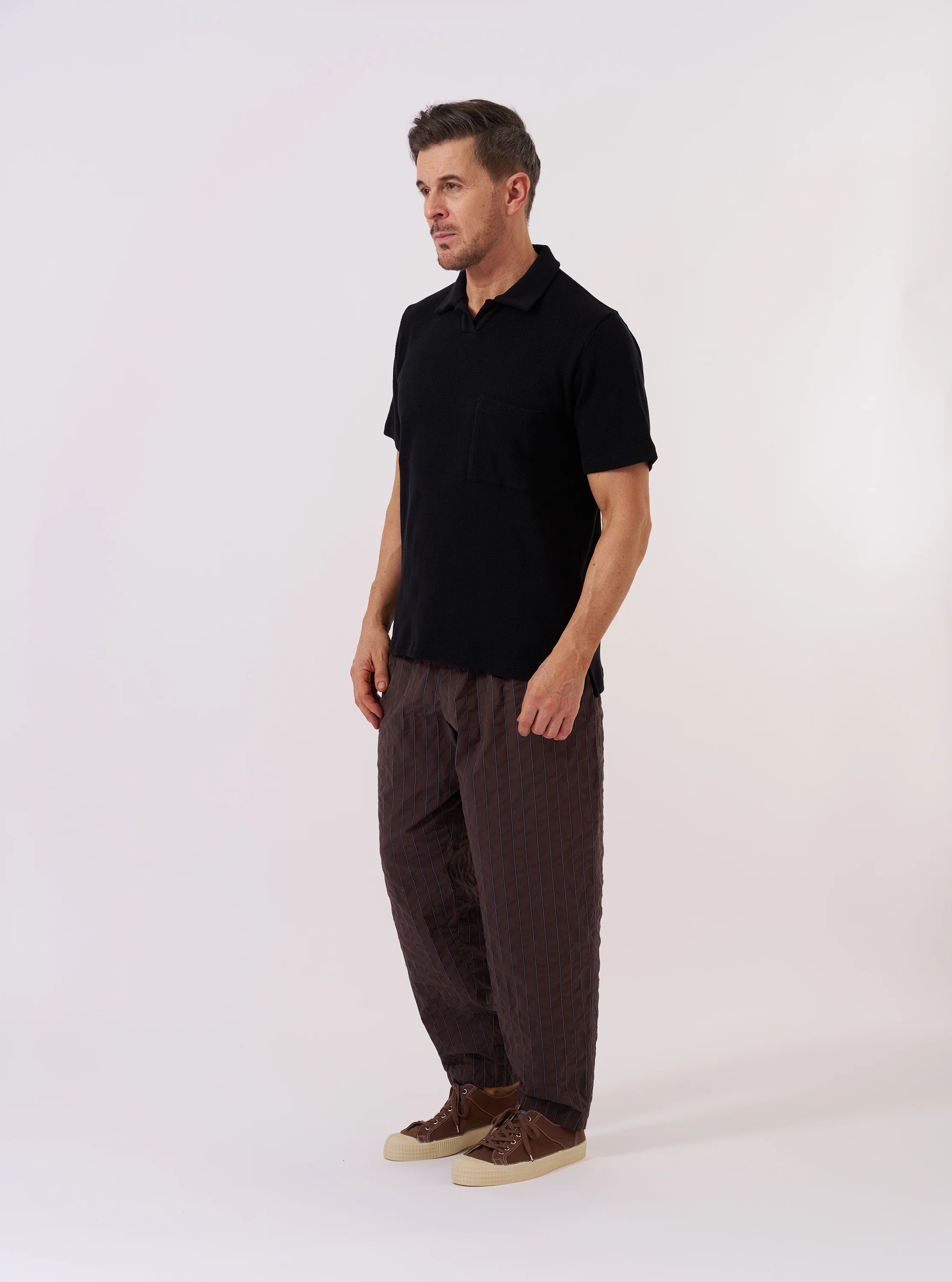 Black Fantasy Checkerboard Vacation Polo - Image 7