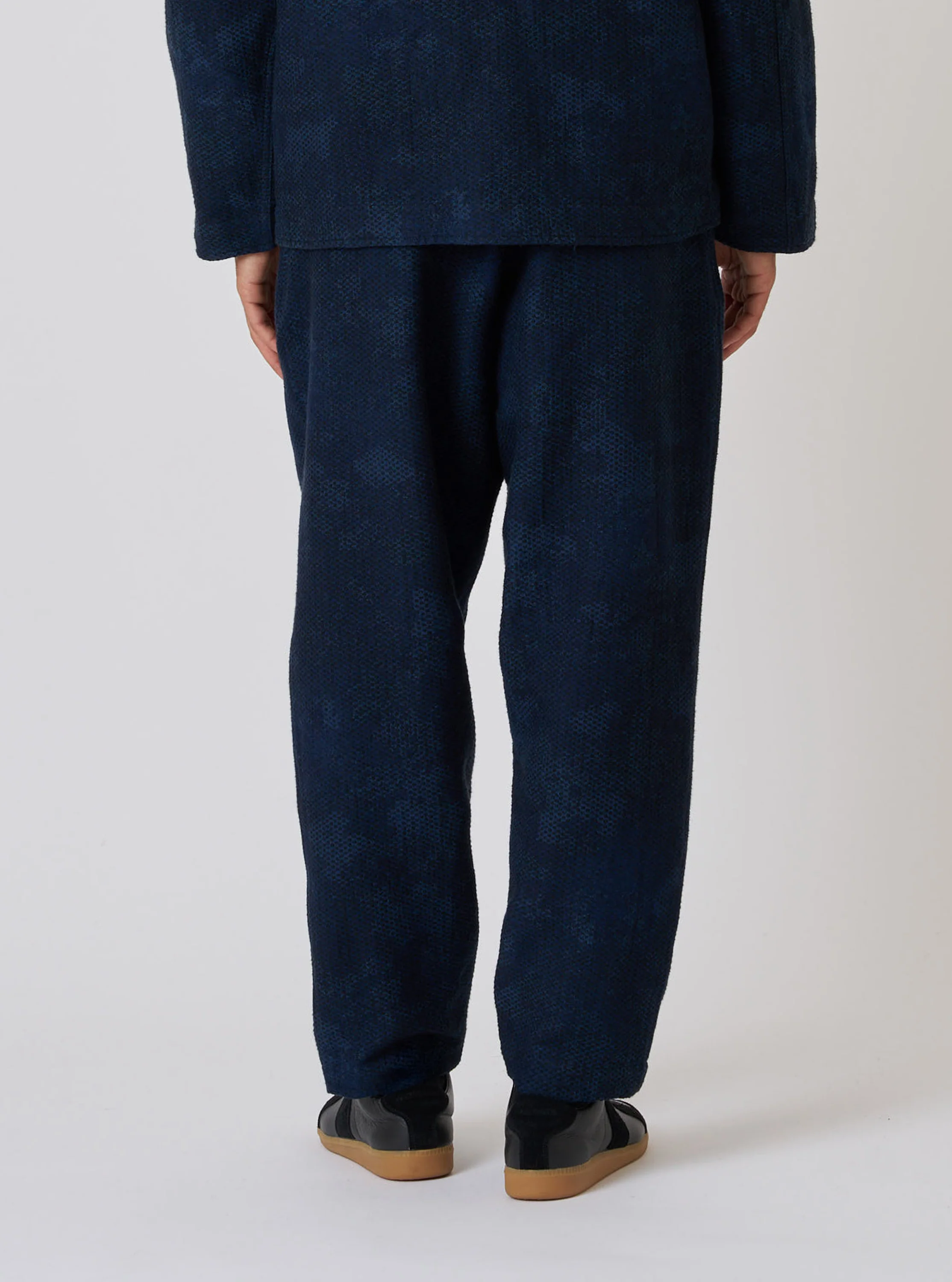 Black/Indigo Denim Camo Pleated Track Pant - Image 3