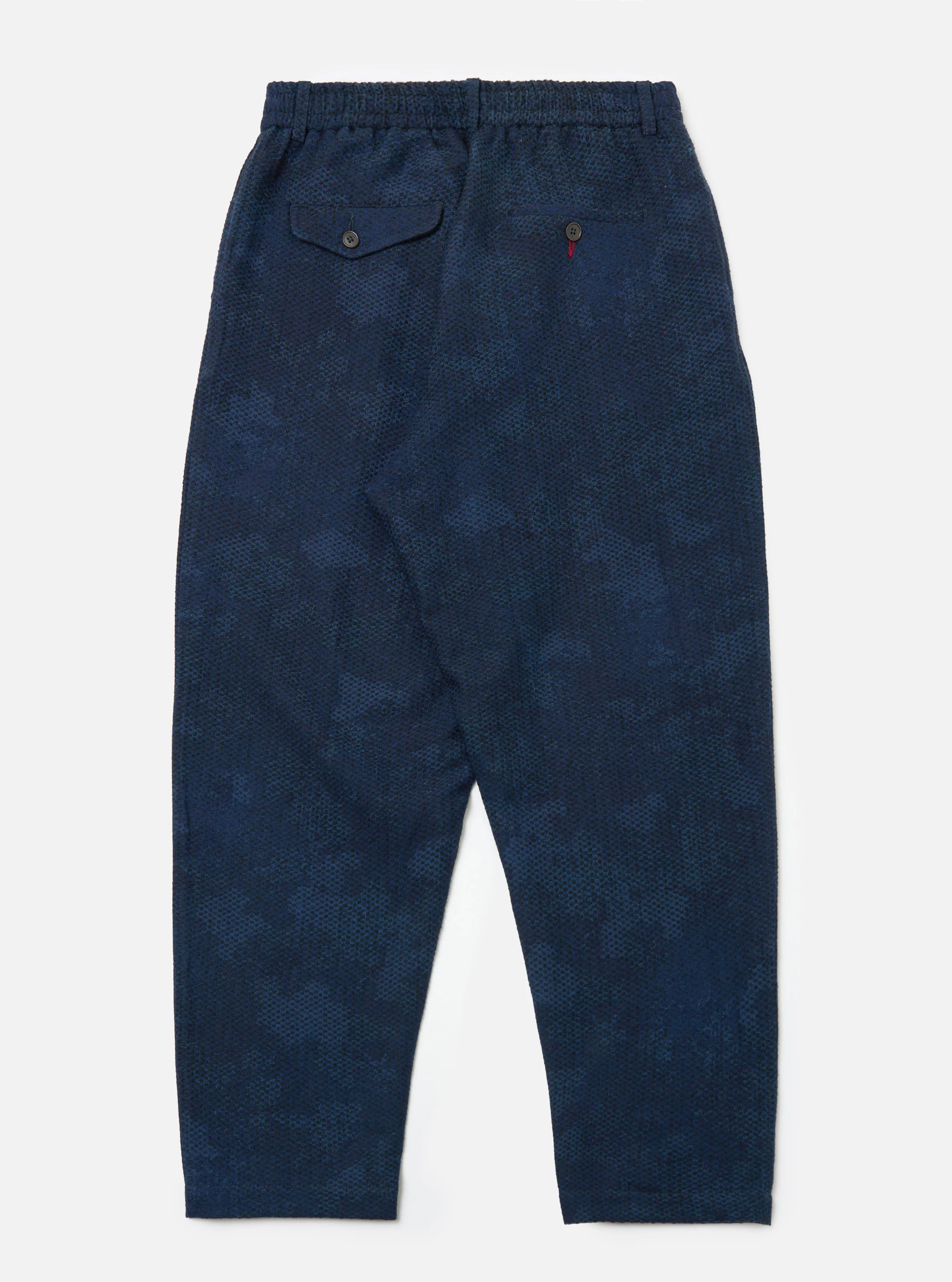 Black/Indigo Denim Camo Pleated Track Pant - Image 5