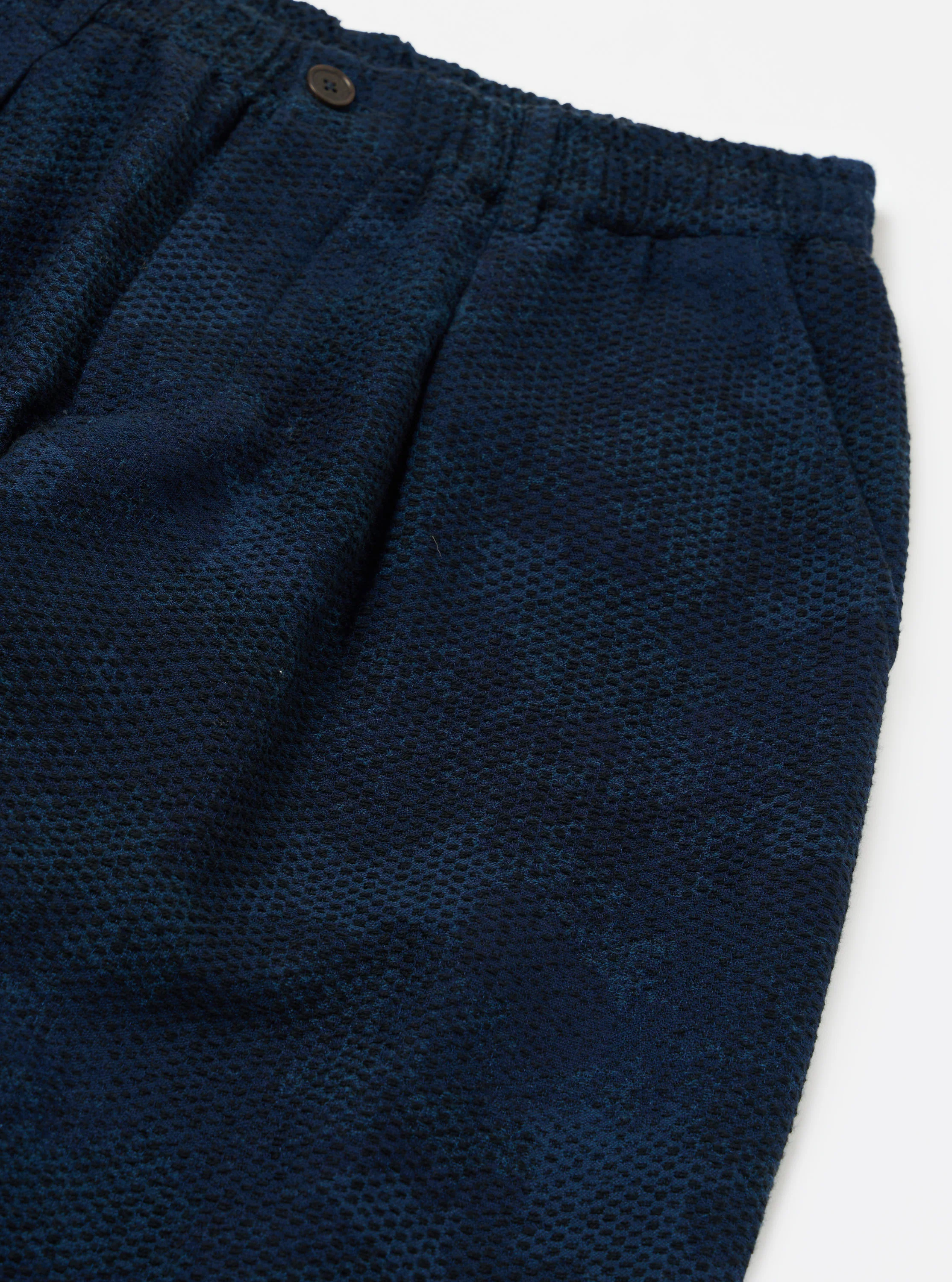 Black/Indigo Denim Camo Pleated Track Pant - Image 7