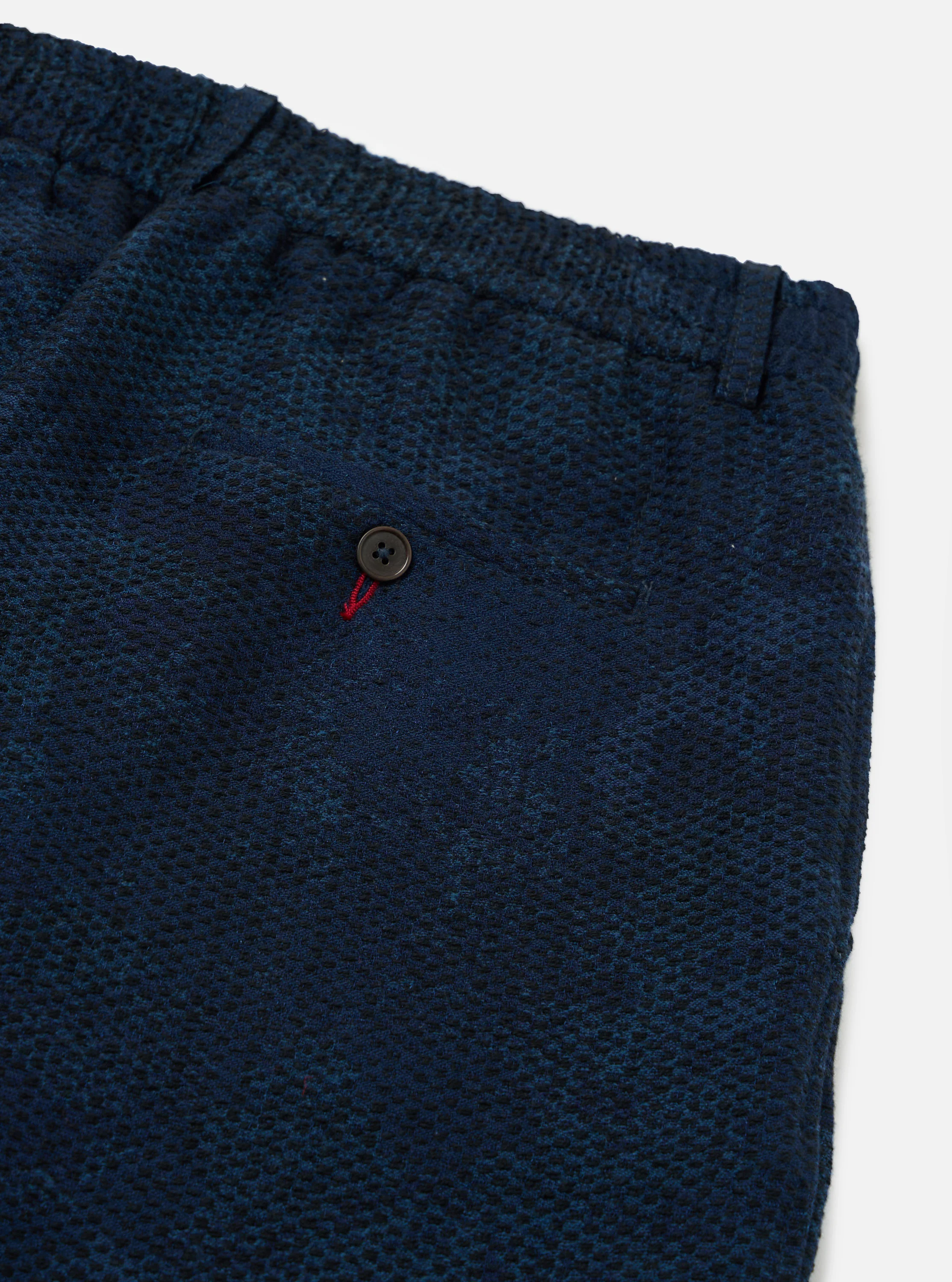 Black/Indigo Denim Camo Pleated Track Pant - Image 8