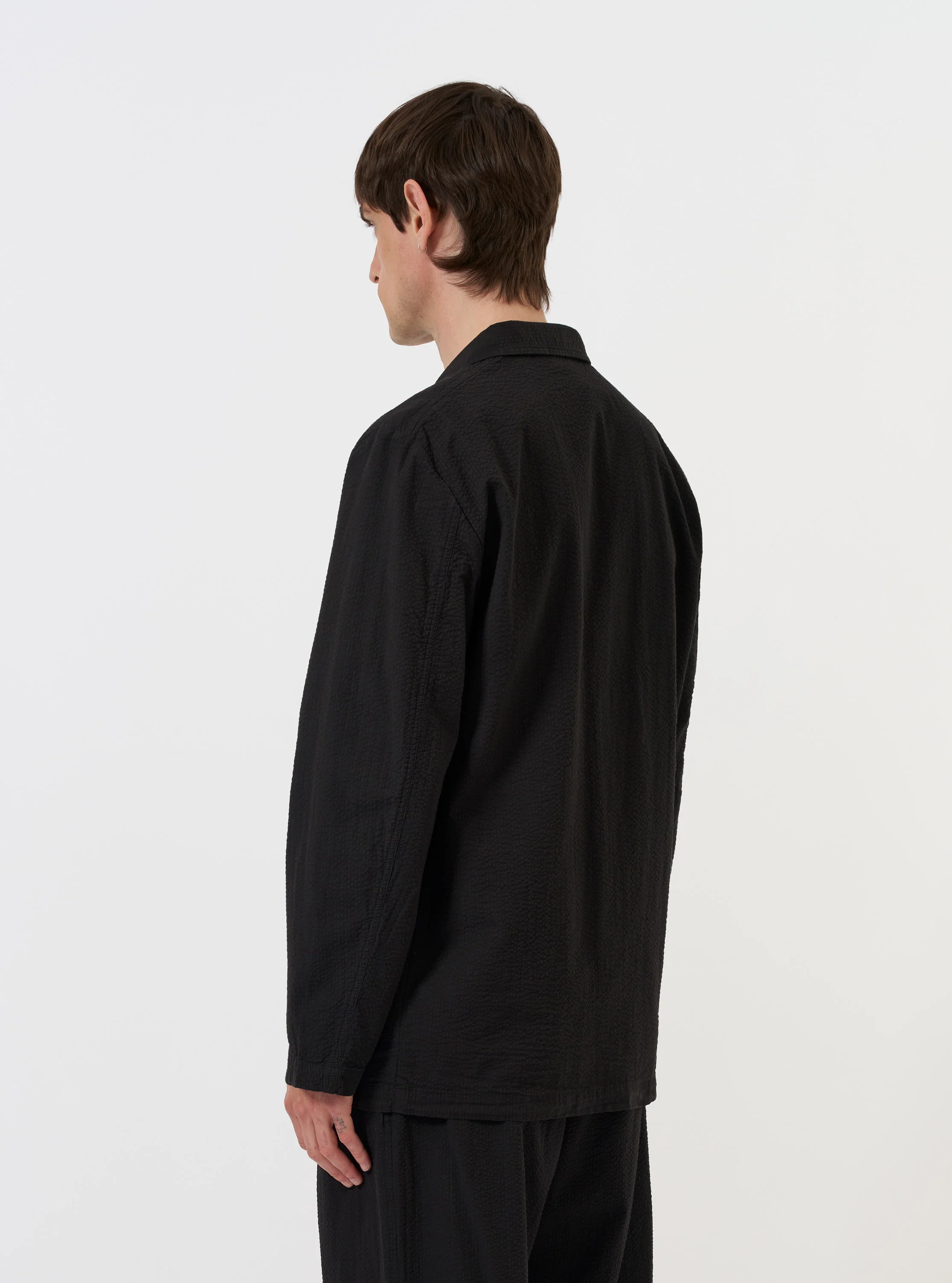 Black Merida Seersucker Three Button Jacket - Image 3