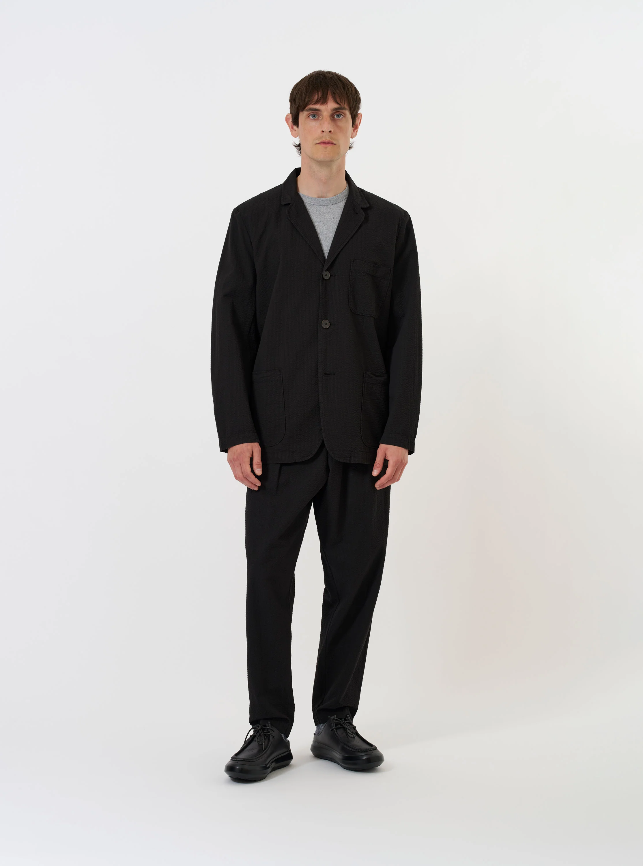 Black Merida Seersucker Three Button Jacket - Image 8