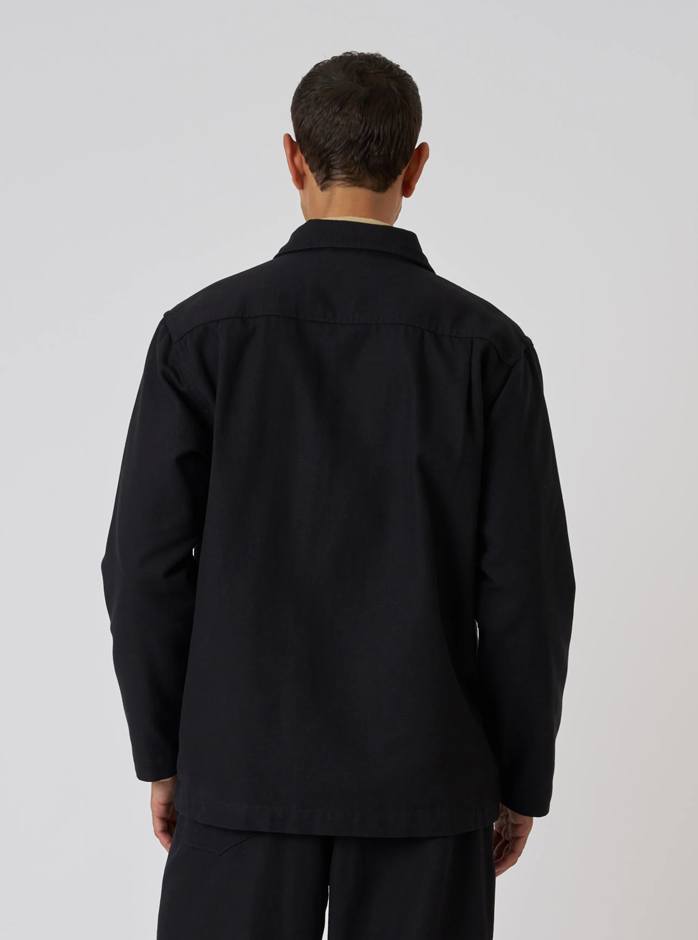 Black Organic Canvas Dockside Overshirt - Image 3