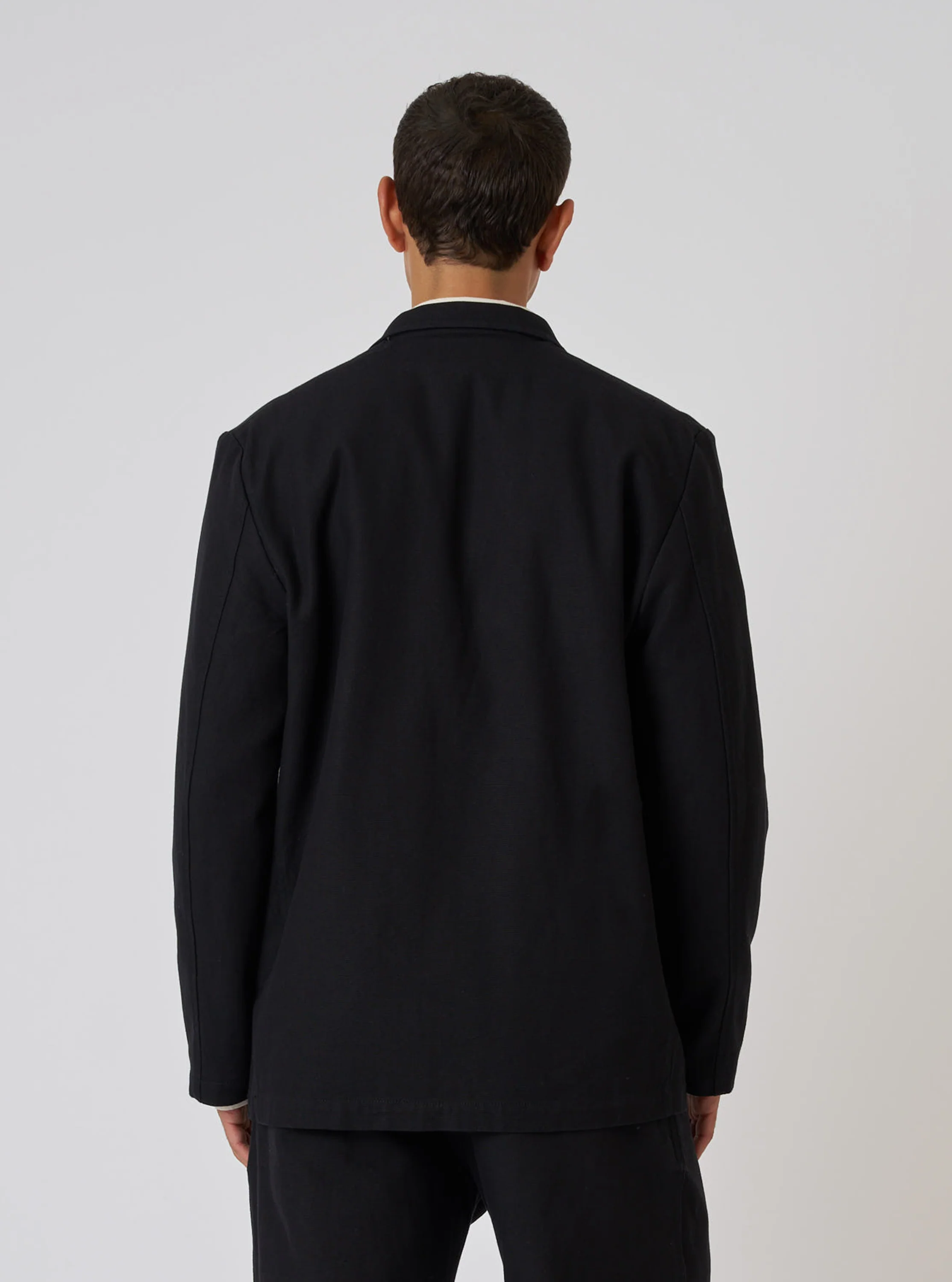 Black Organic Canvas Two Button Jacket - Image 3