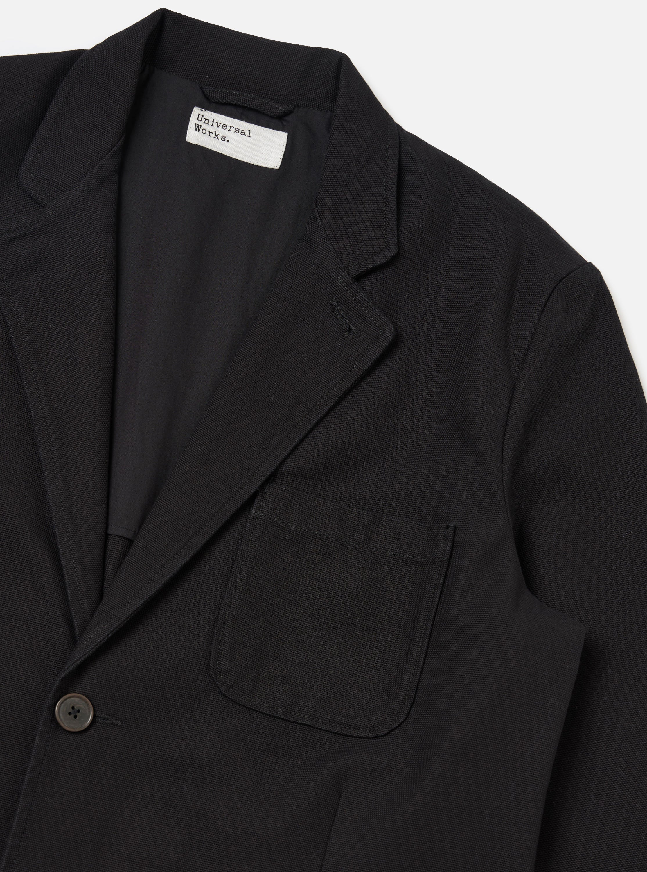 Black Organic Canvas Two Button Jacket - Image 6