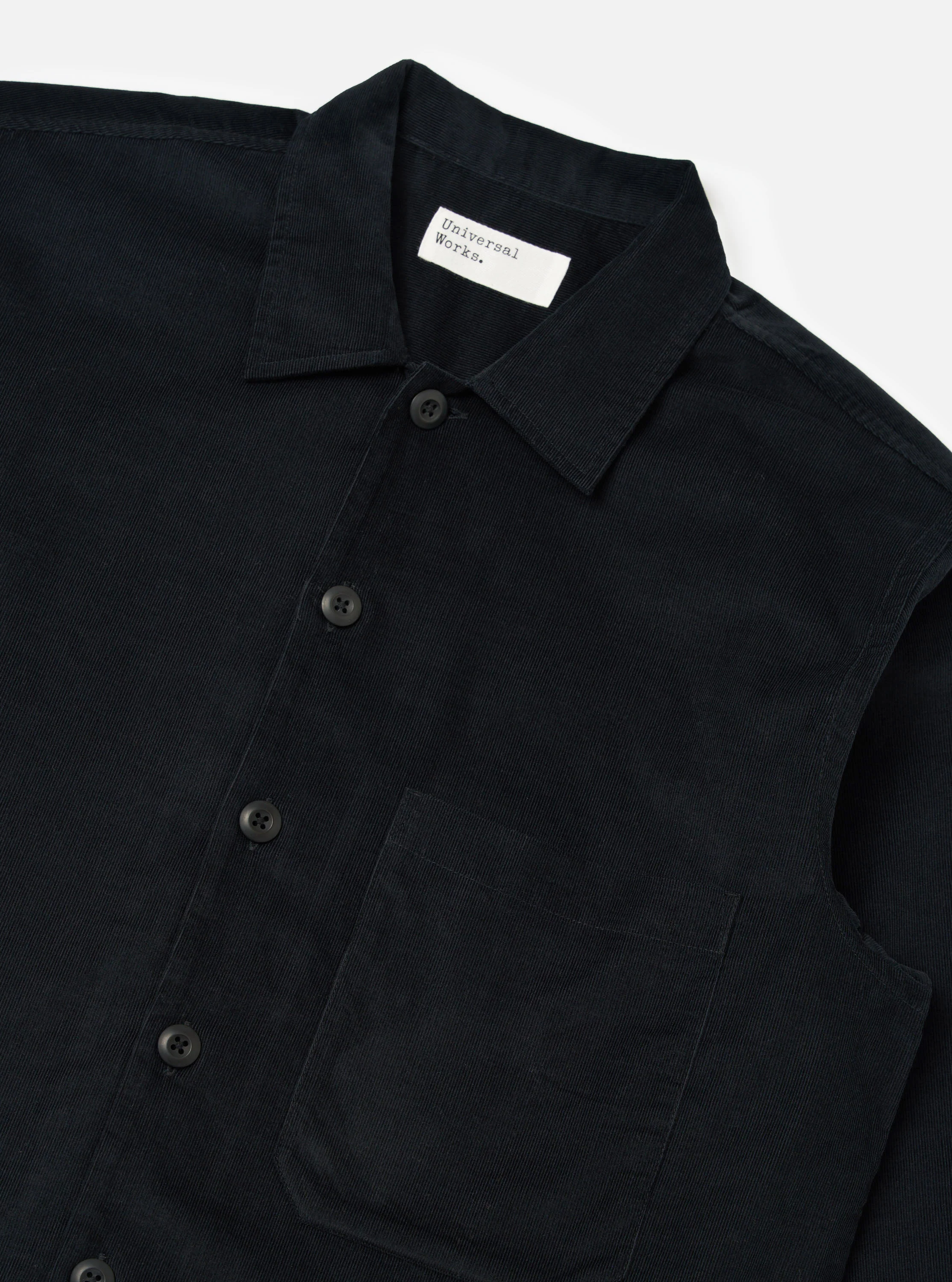 Black Organic Fine Cord Fatigue Shirt - Image 6