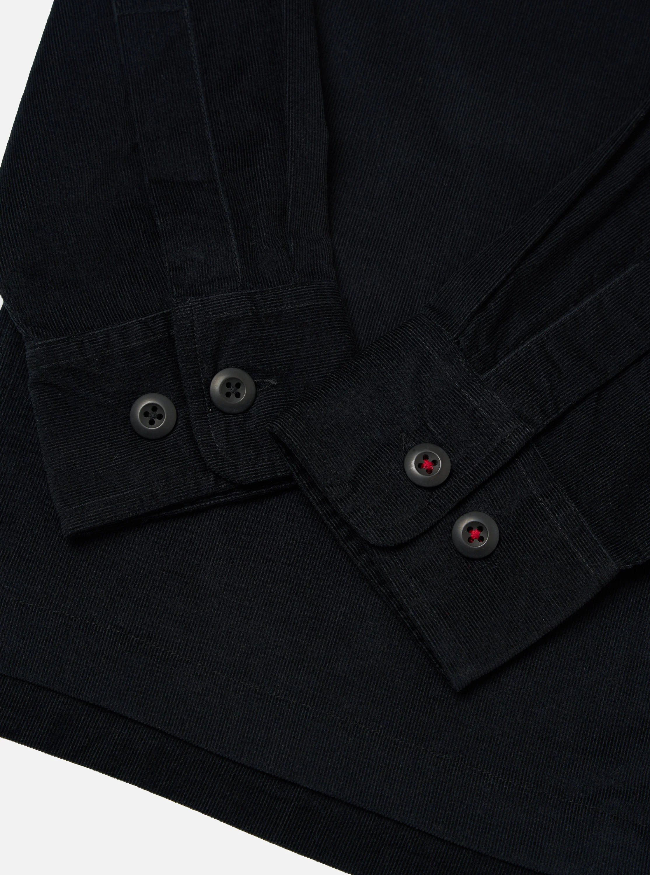 Black Organic Fine Cord Fatigue Shirt - Image 7