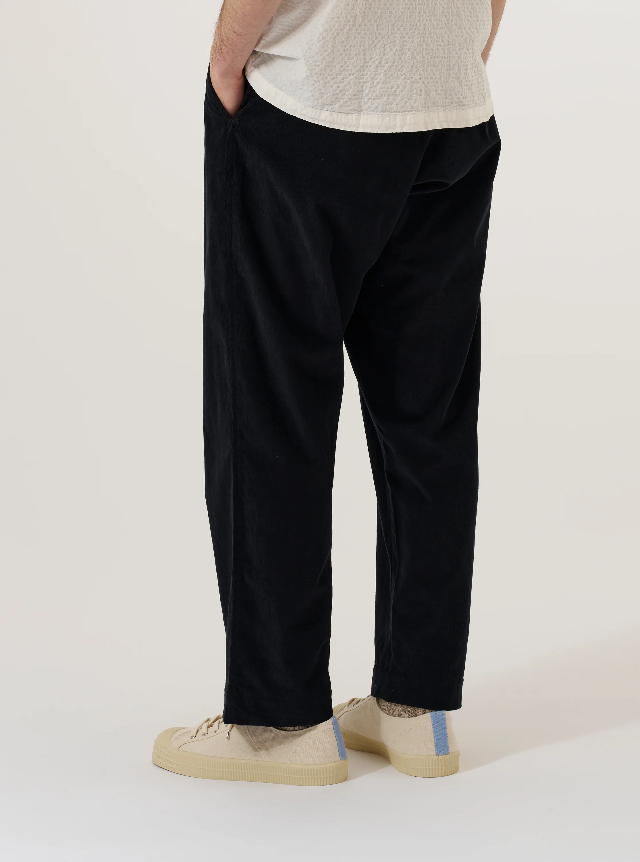 Black Organic Fine Cord Oxford Pant - Image 3
