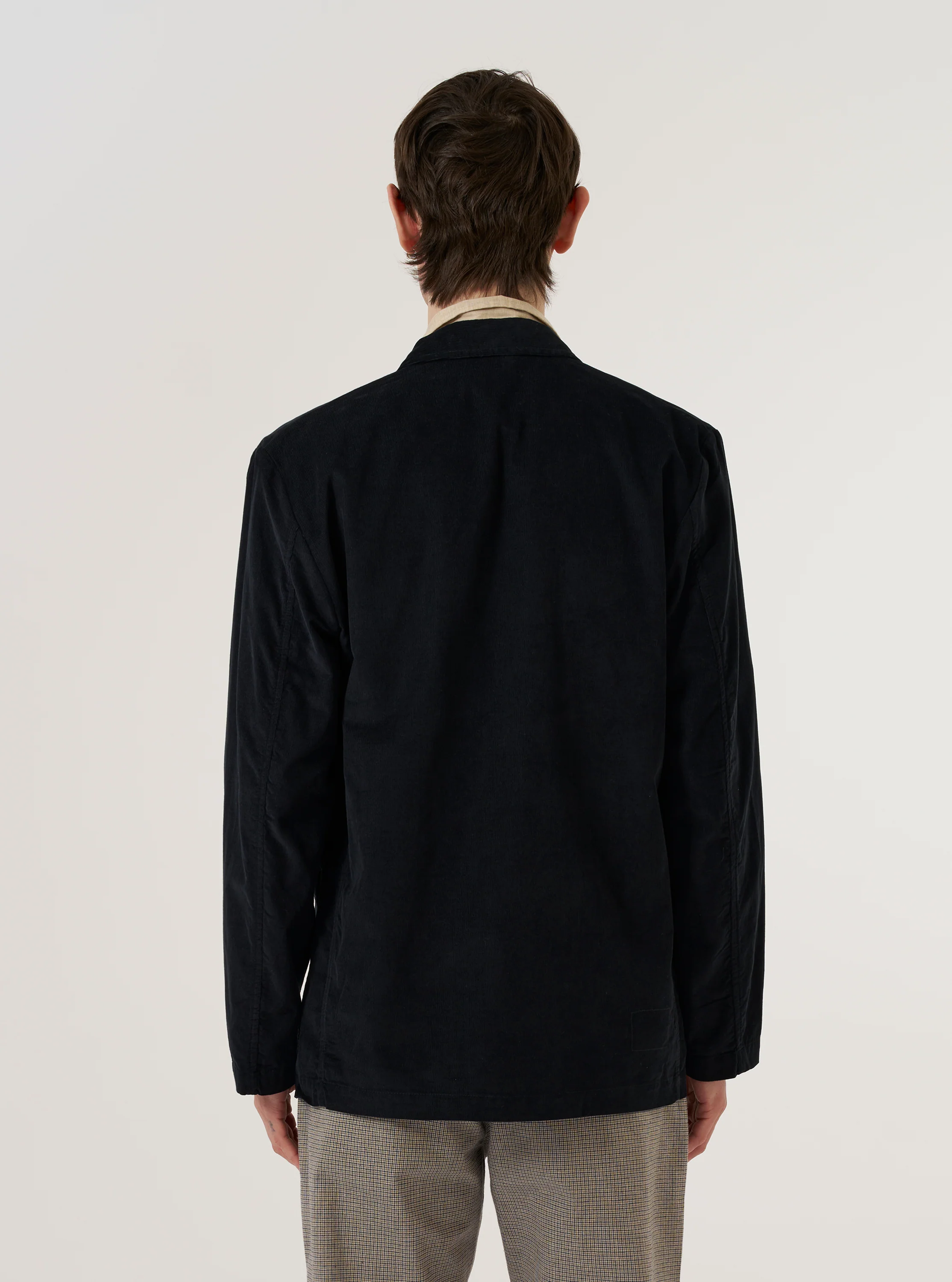 Black Organic Fine Cord Two Button Jacket - Image 3