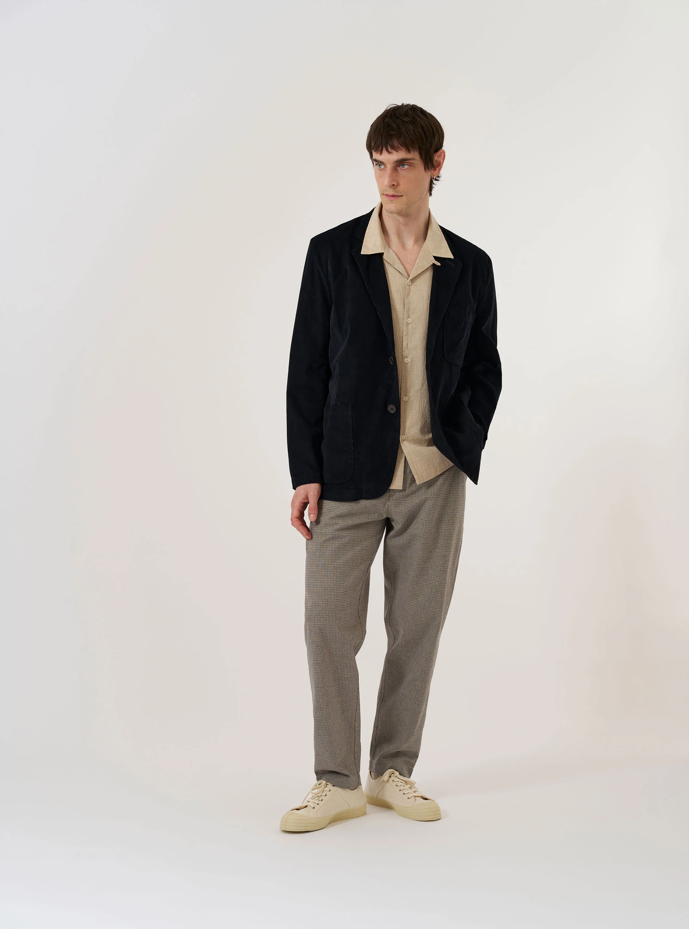 Black Organic Fine Cord Two Button Jacket - Image 7