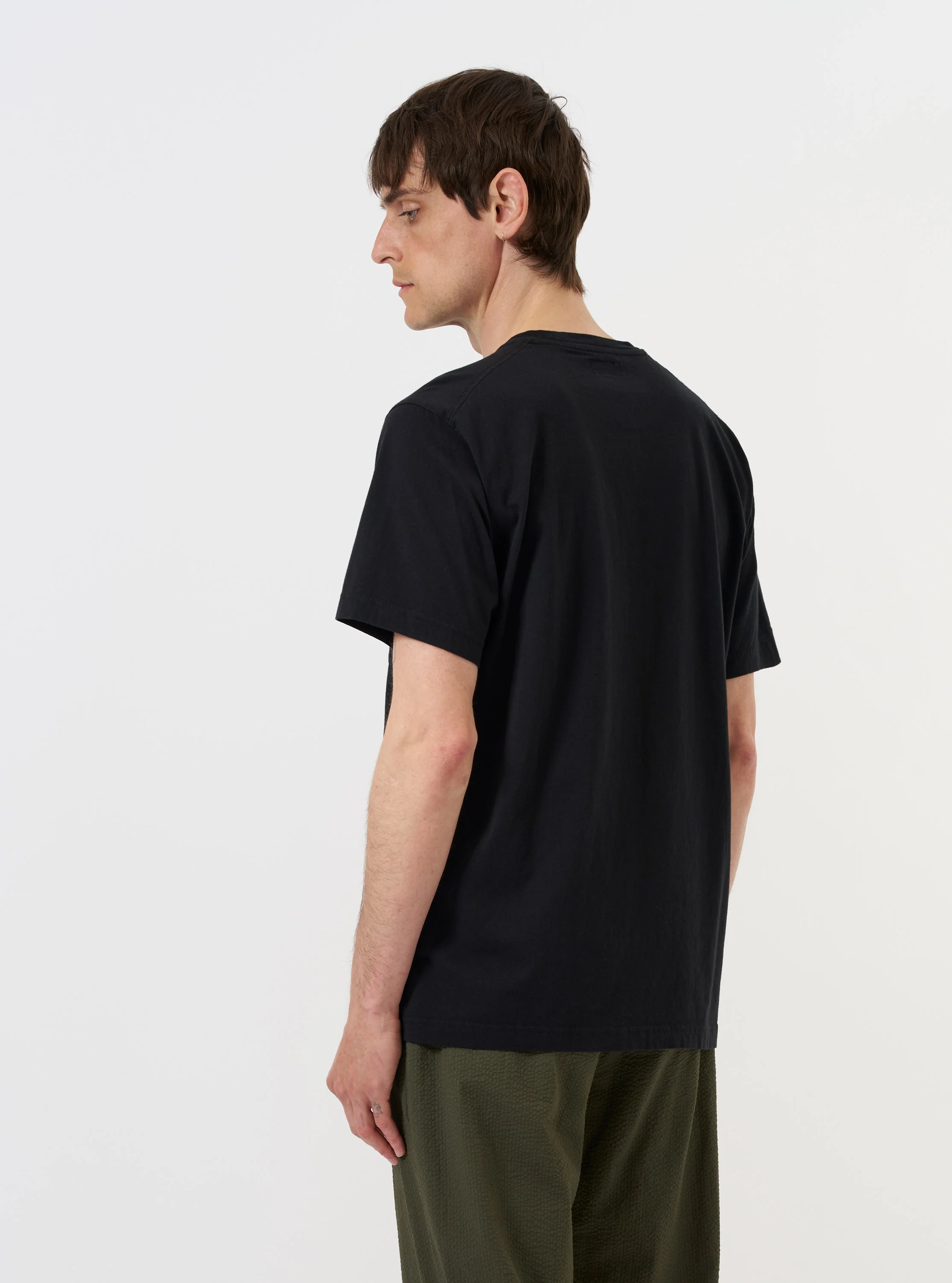 Black Organic Jersey Print Pocket Tee - Image 3
