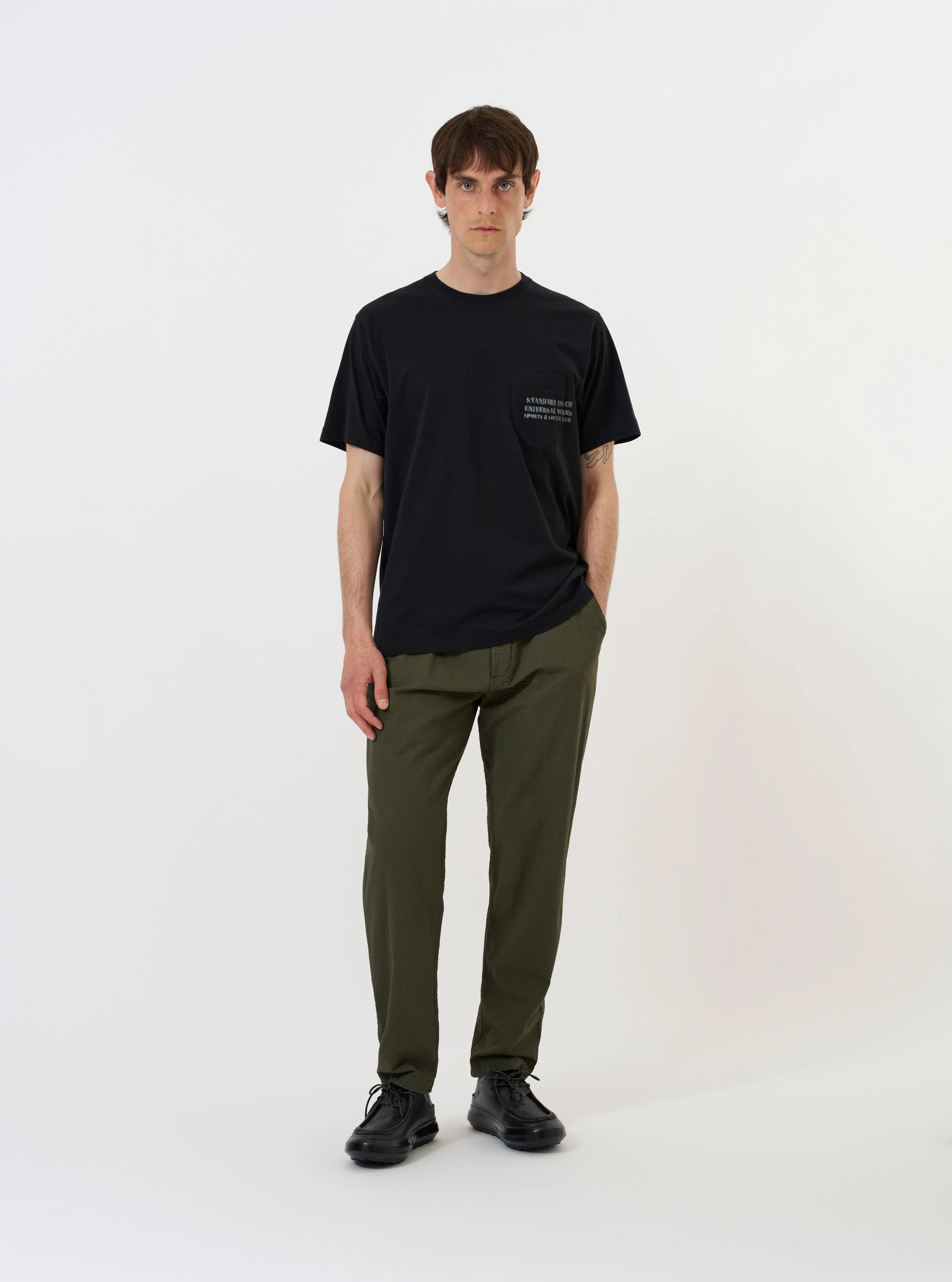 Black Organic Jersey Print Pocket Tee - Image 7