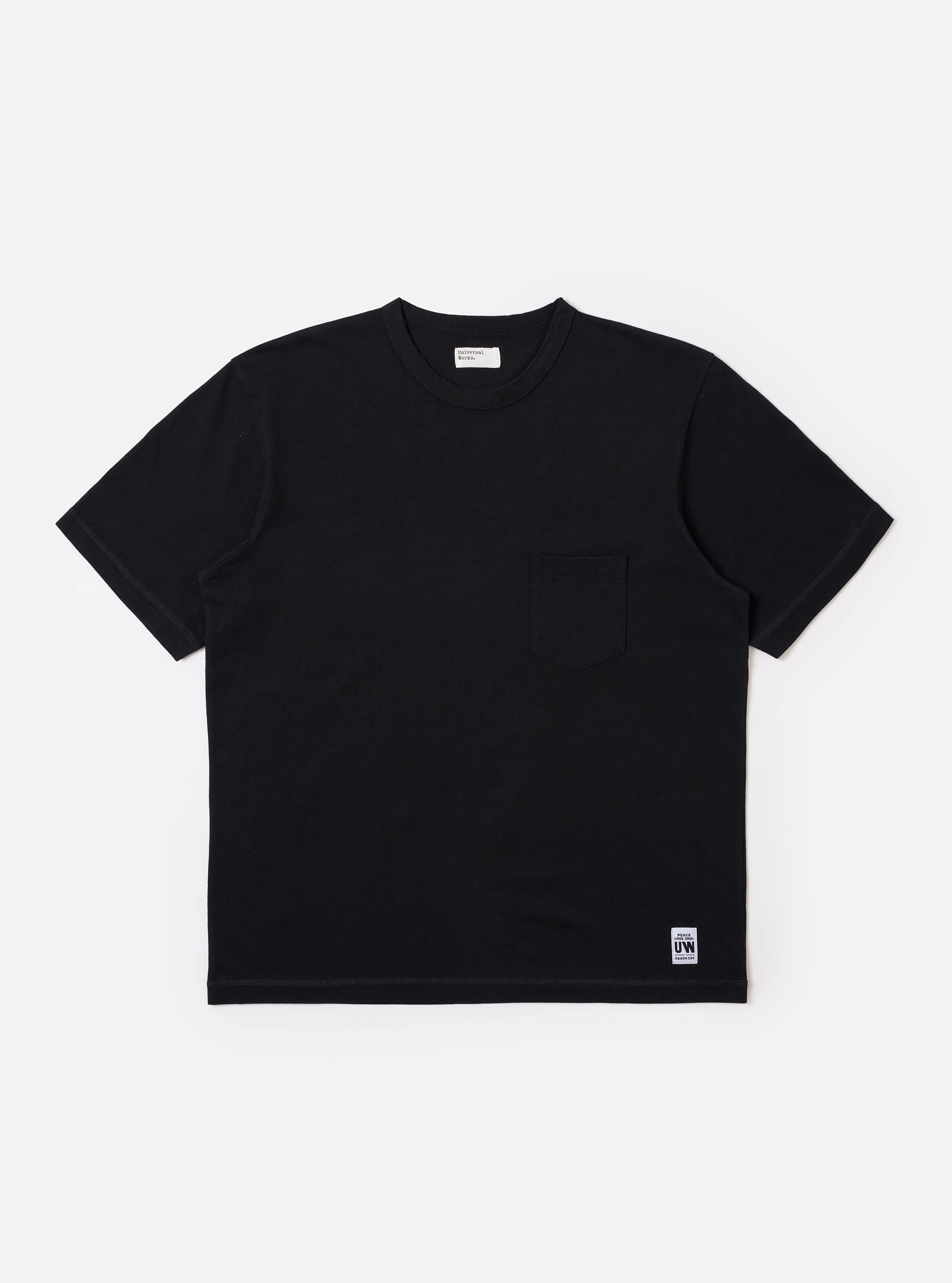 Black Recycled/Bio Jersey Core Pocket Tee