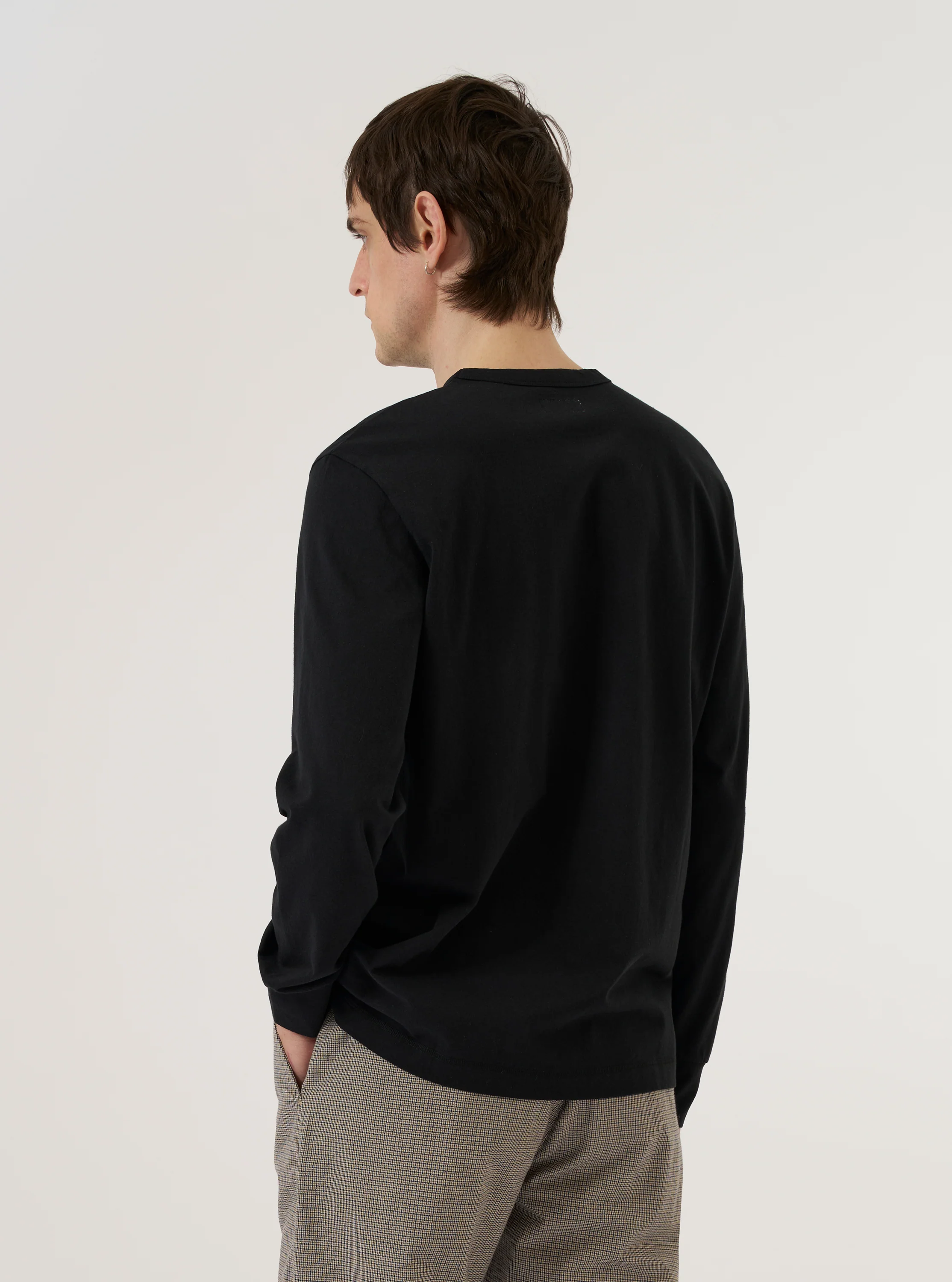 Black Recycled/Bio Jersey Henry L/S Tee - Image 3