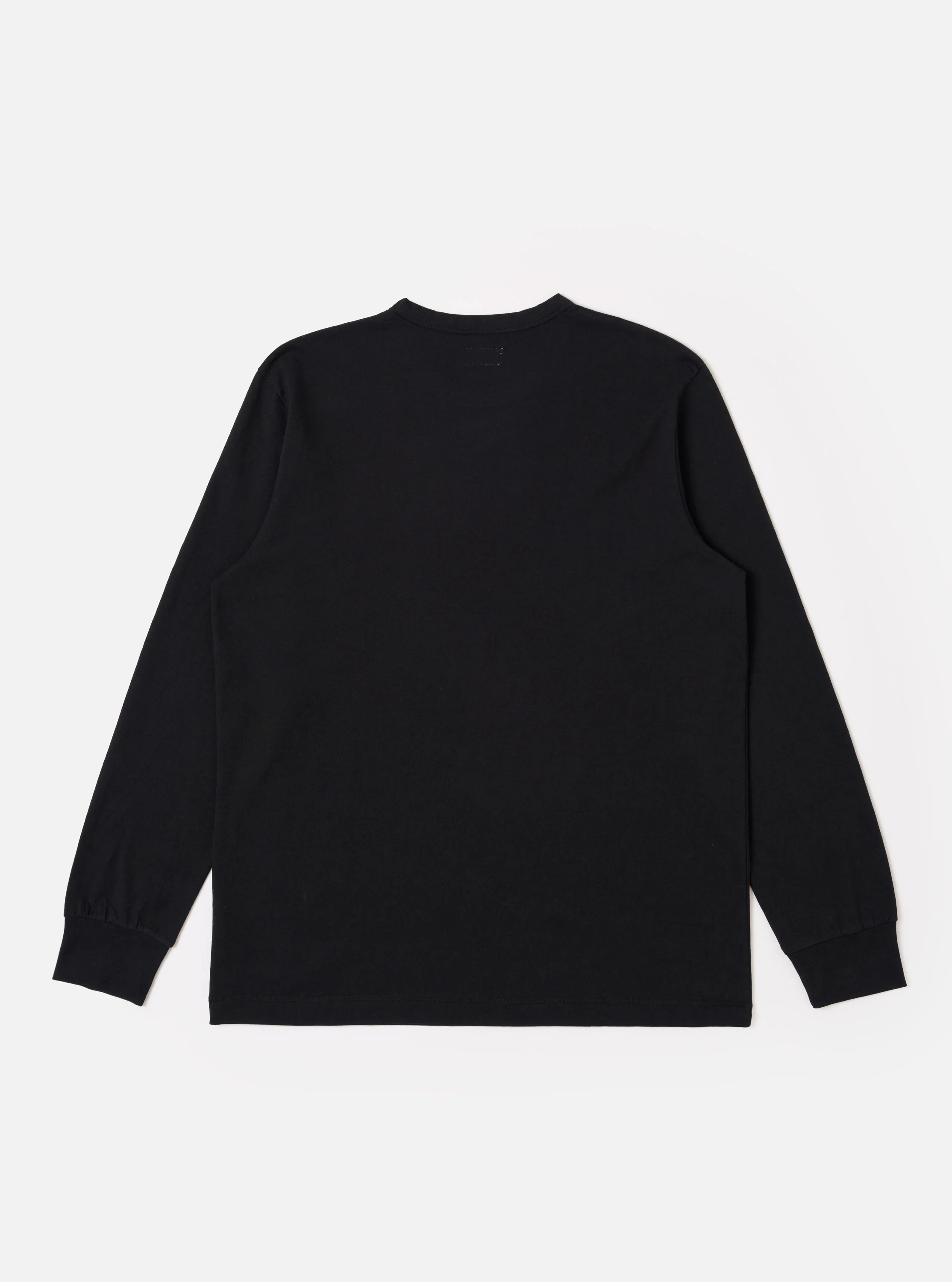 Black Recycled/Bio Jersey Henry L/S Tee - Image 5