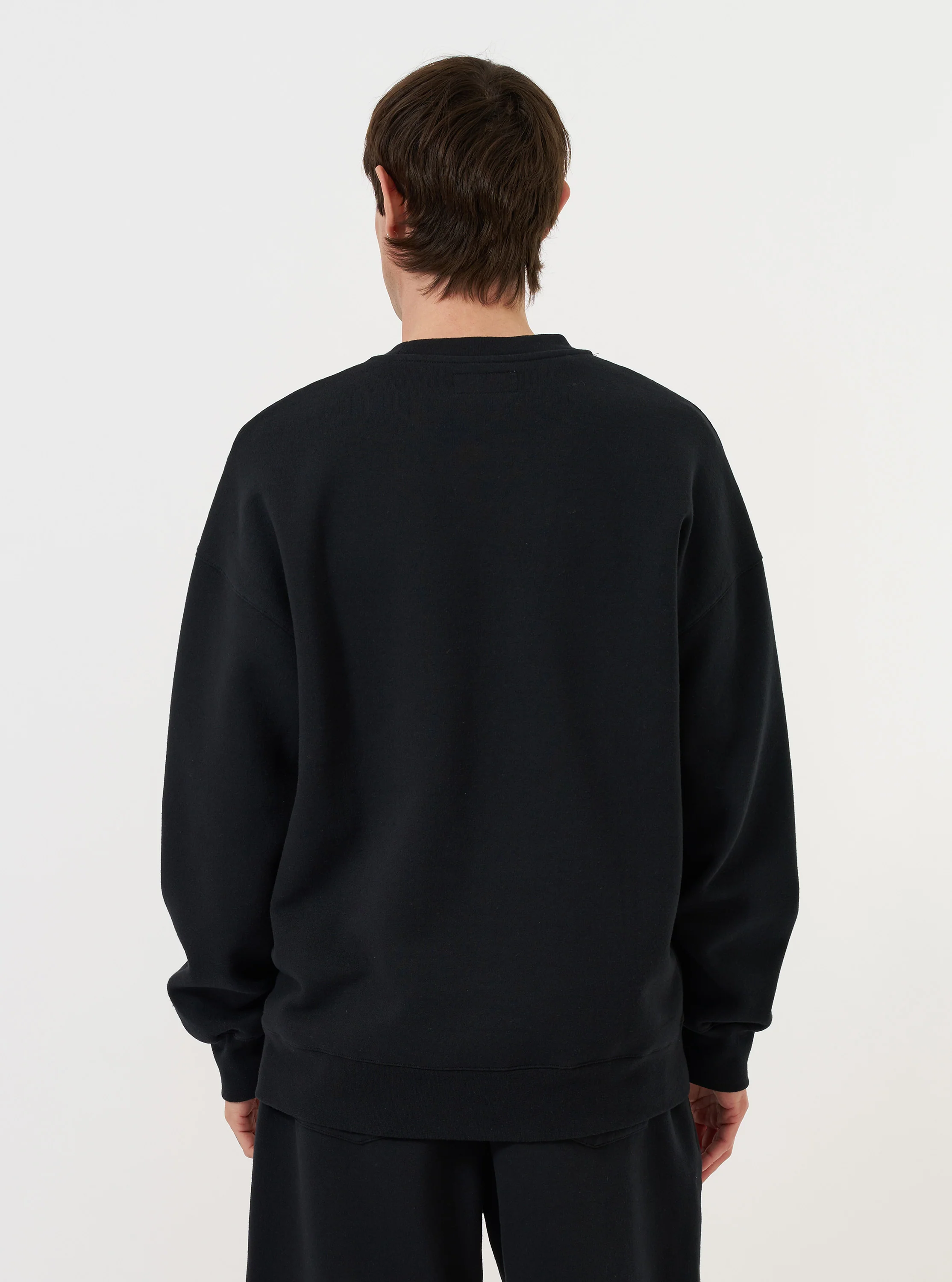 Black Recycled Cotton Blend Jersey Loose Sweatshirt - Image 3