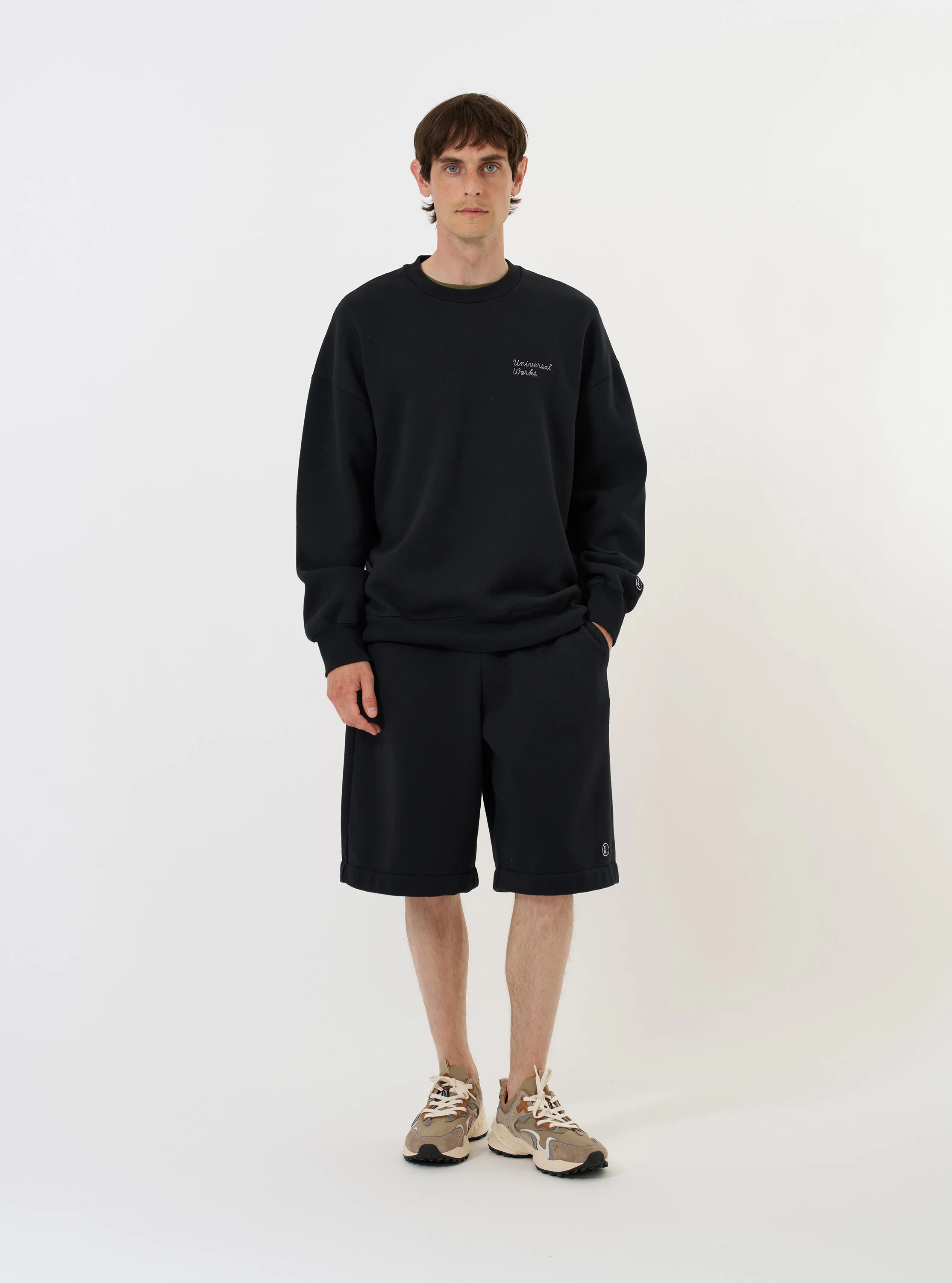 Black Recycled Cotton Blend Jersey Loose Sweatshirt - Image 7