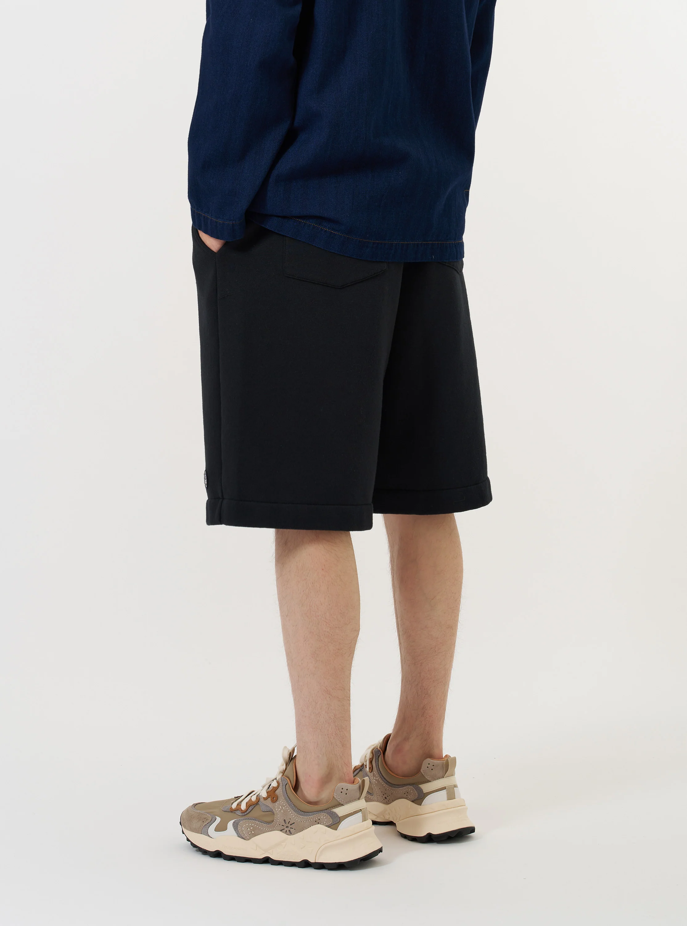 Black Recycled Cotton Blend Jersey Vacation Short - Image 3