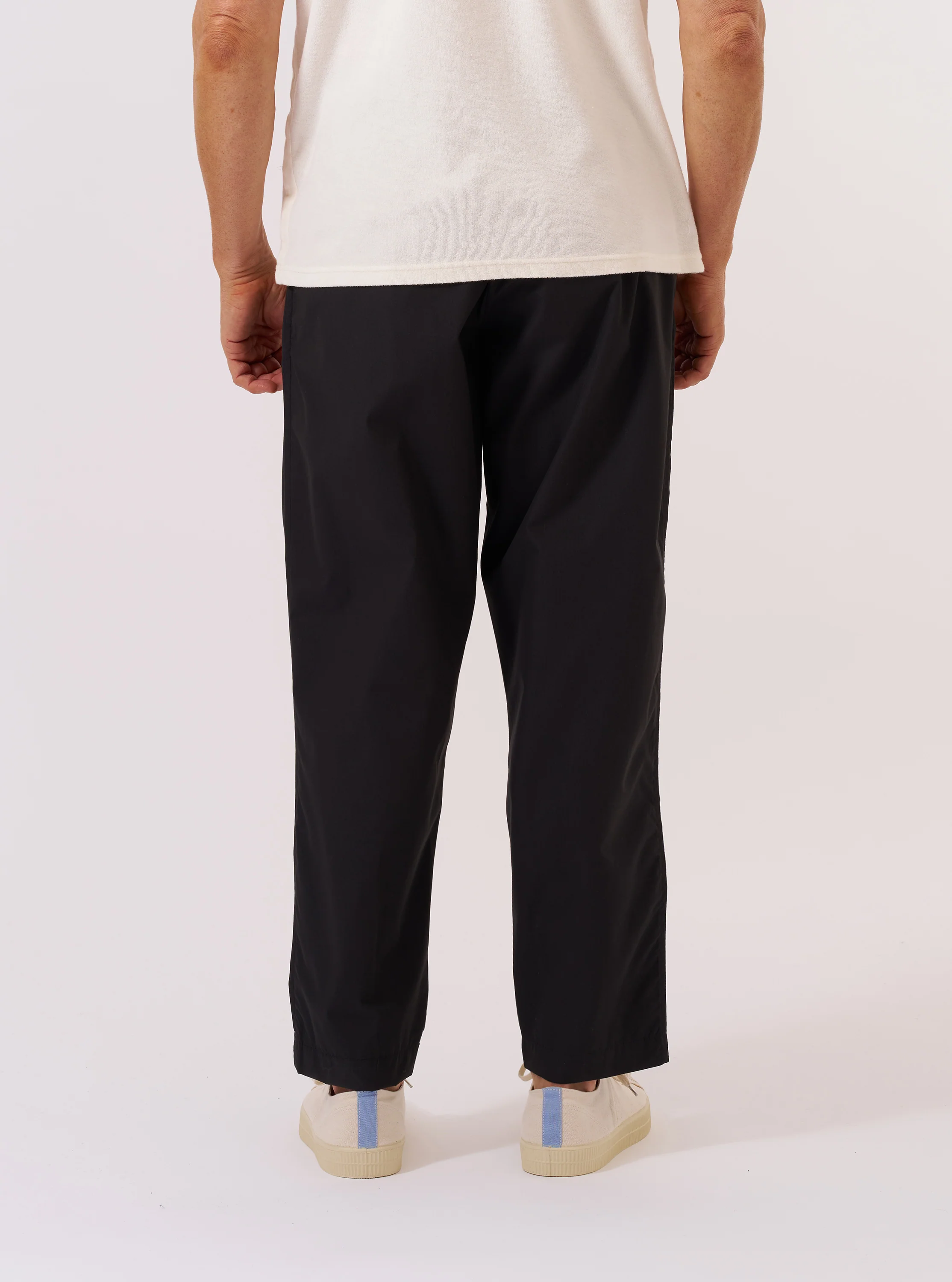 Black Recycled Polytech Pleated Track Pant - Image 3