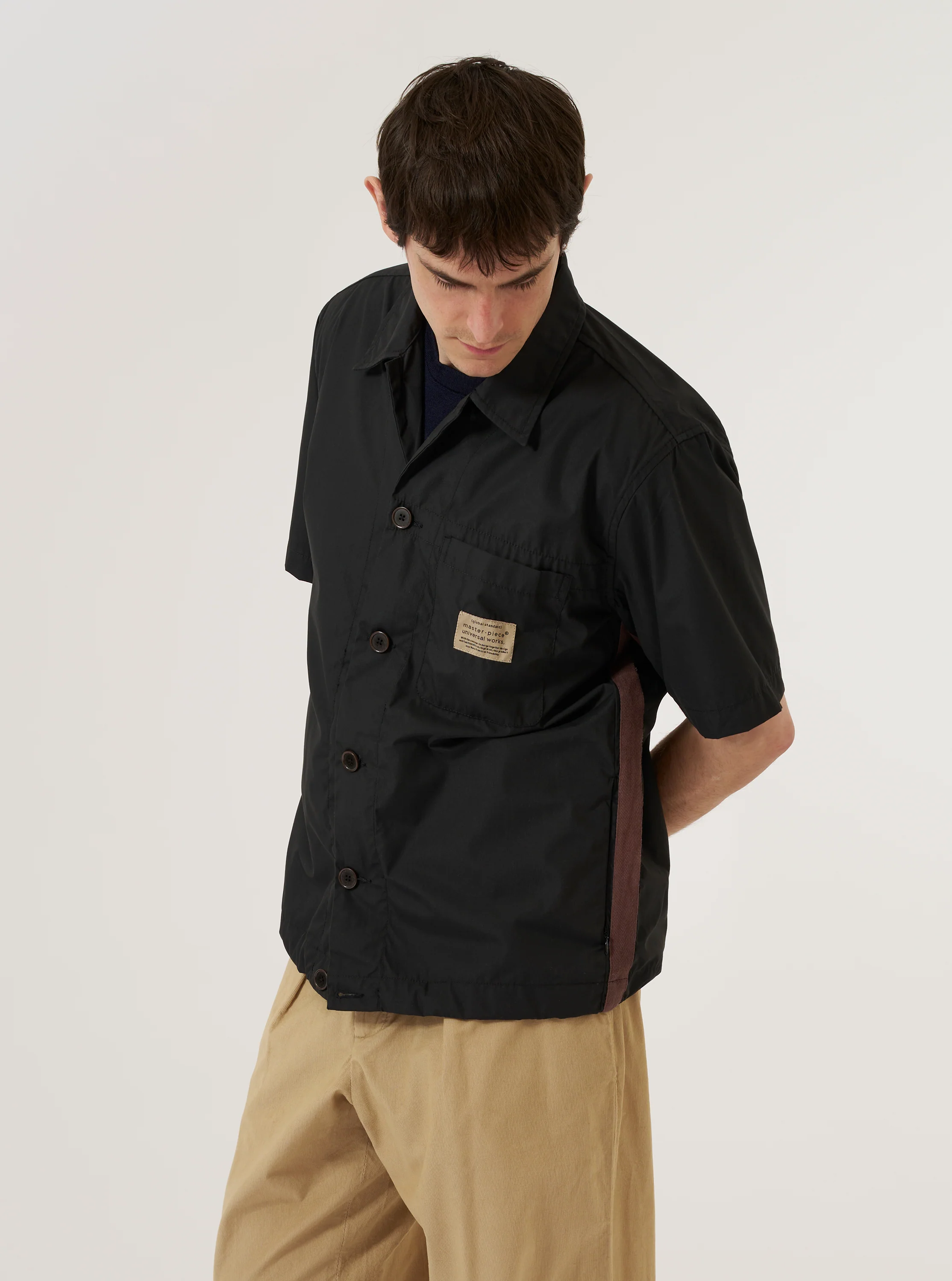 master-piece x Universal Works Black Recycled Poly Tech Tech Overshirt - Image 2